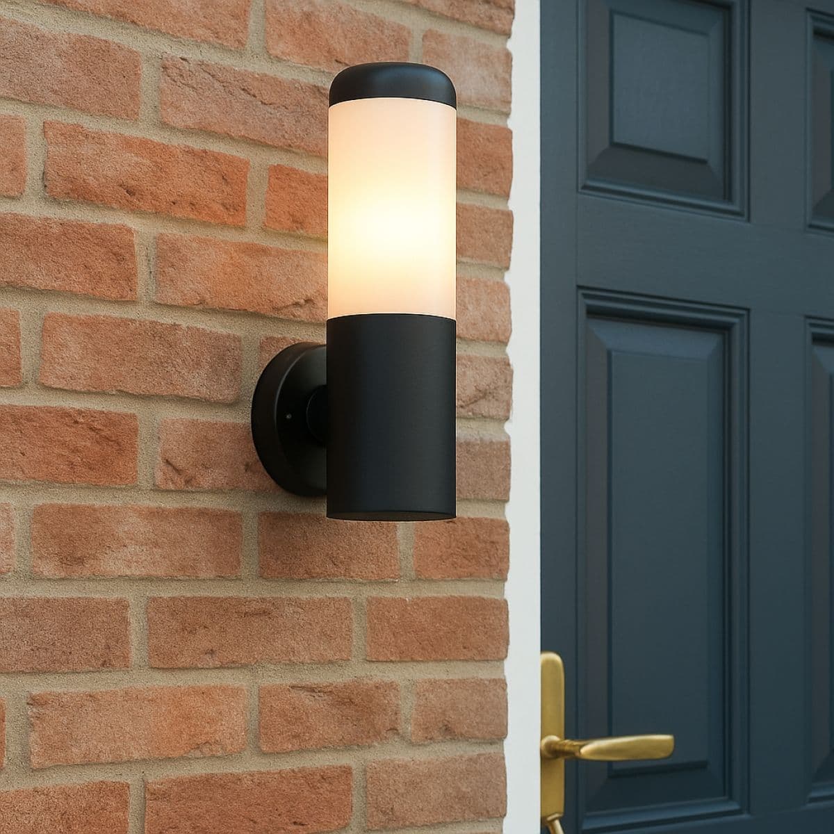 CGC Lighting 'Humera' Round Cylinder Black Outdoor Wall Light
