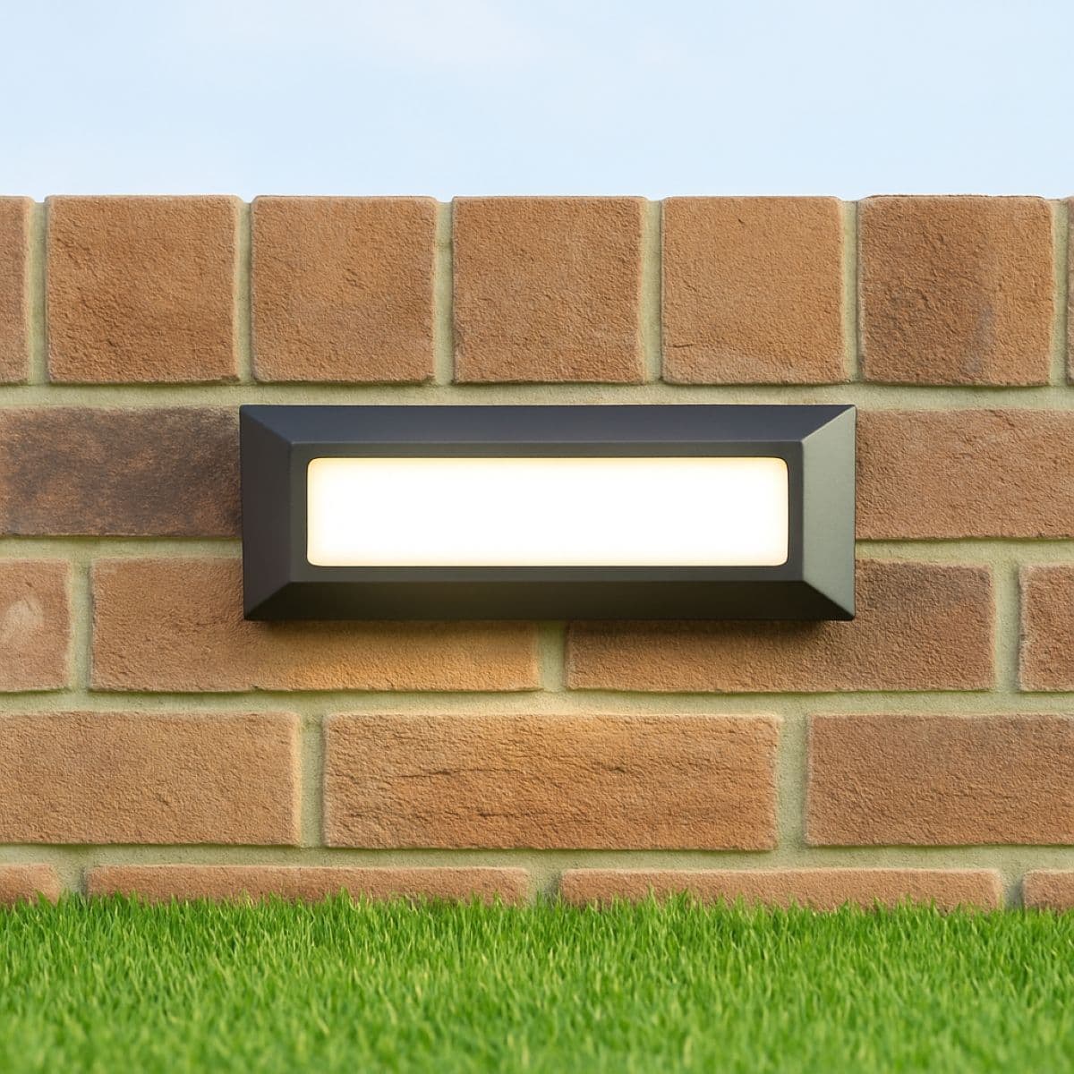 Rebecca Dark Grey Slim LED Outdoor Rectangle Brick Light