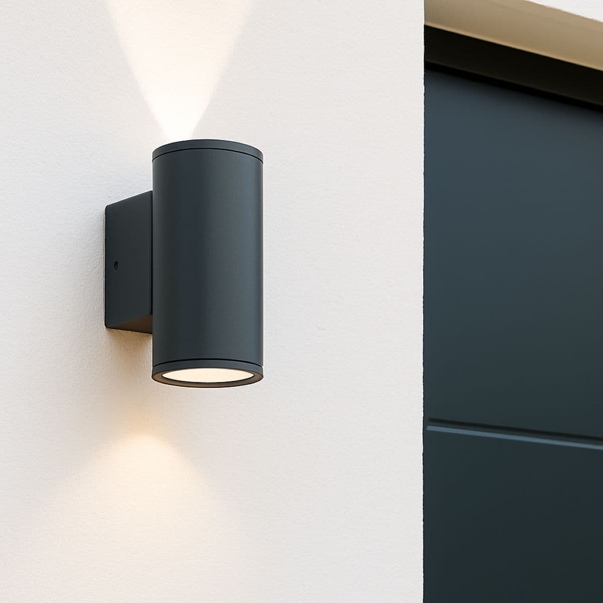 CGC Lighting 'Sherri' Dark Grey Cylinder Up and Down Outdoor Wall Light