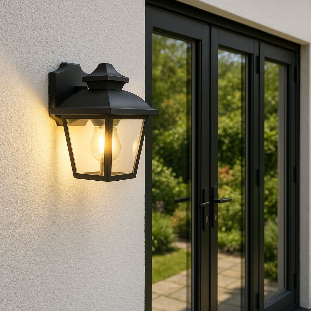 Hope Black Outdoor Wall Lantern Light