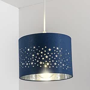 'Stardust' Navy Blue Star Easy Fit Ceiling Lamp Shade