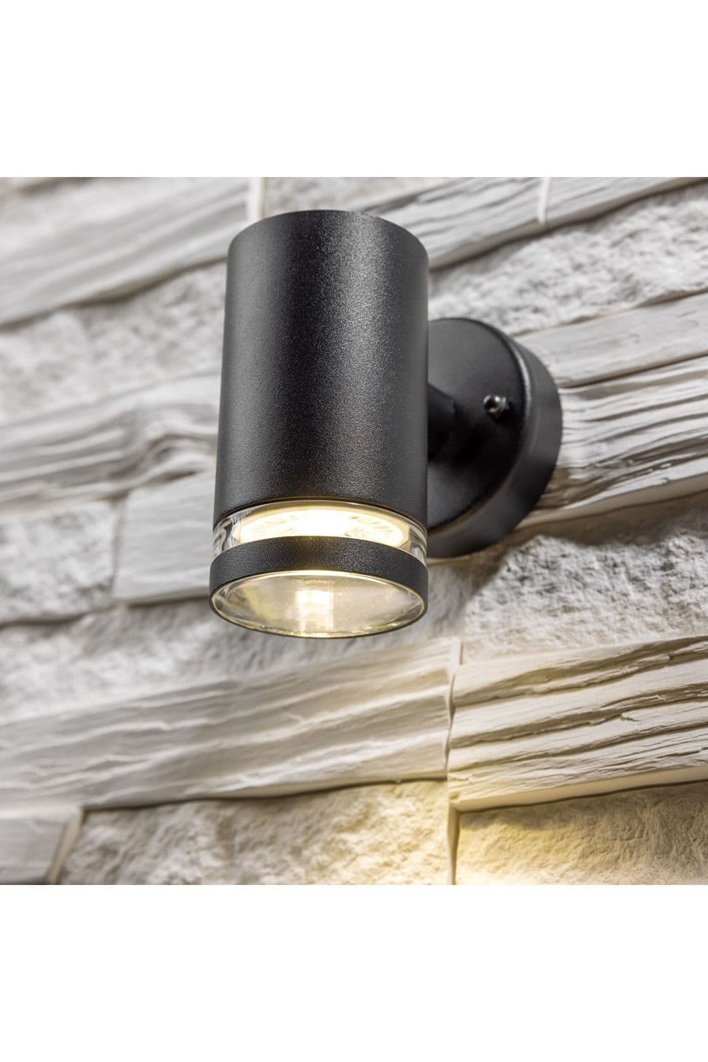 'Jennifer' Black Outdoor Single Spot Cylinder GU10 Wall Light