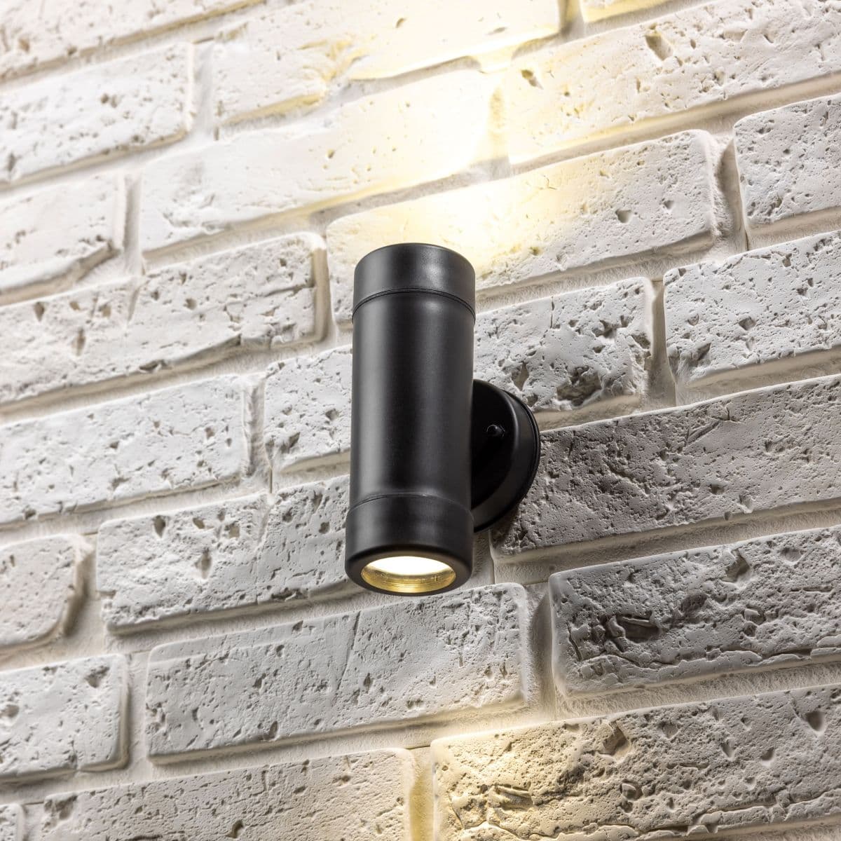 CGC Lighting 'Valentine' Black Outdoor Up and Down Cylinder GU10 Spotlight Outdoor Wall Light