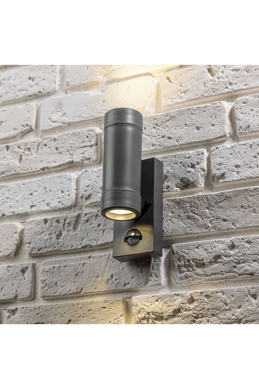 CGC Lighting 'Valentine' Dark Grey Outdoor Double Wall Light With PIR Motion Sensor