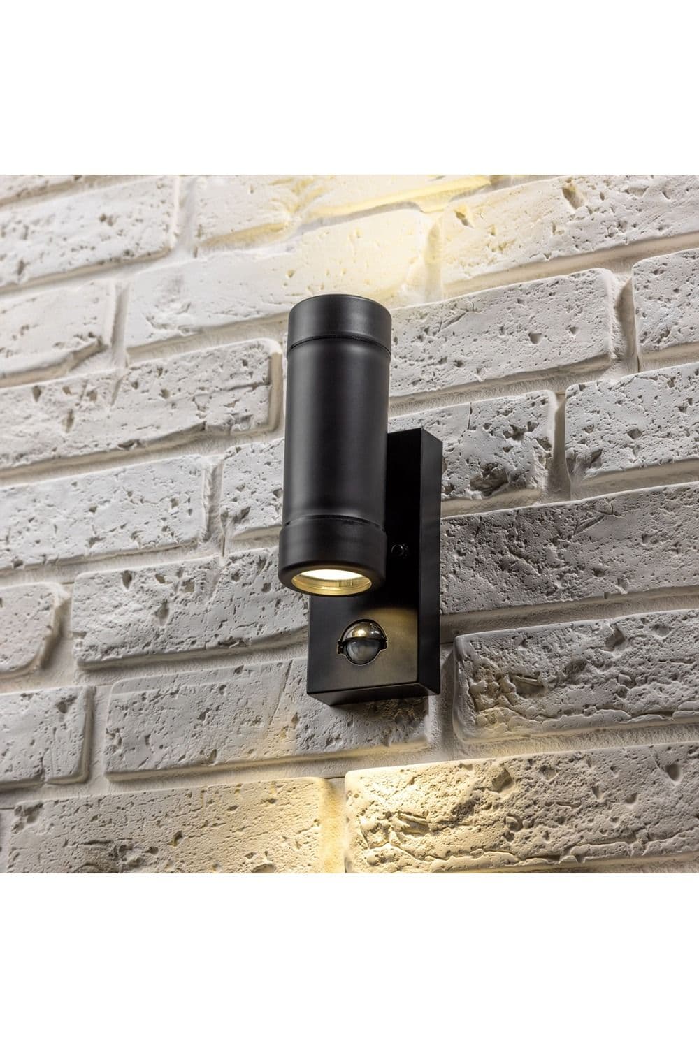 CGC Lighting 'Valentine' Black Outdoor Up and Down GU10 Wall Light With PIR Motion Sensor