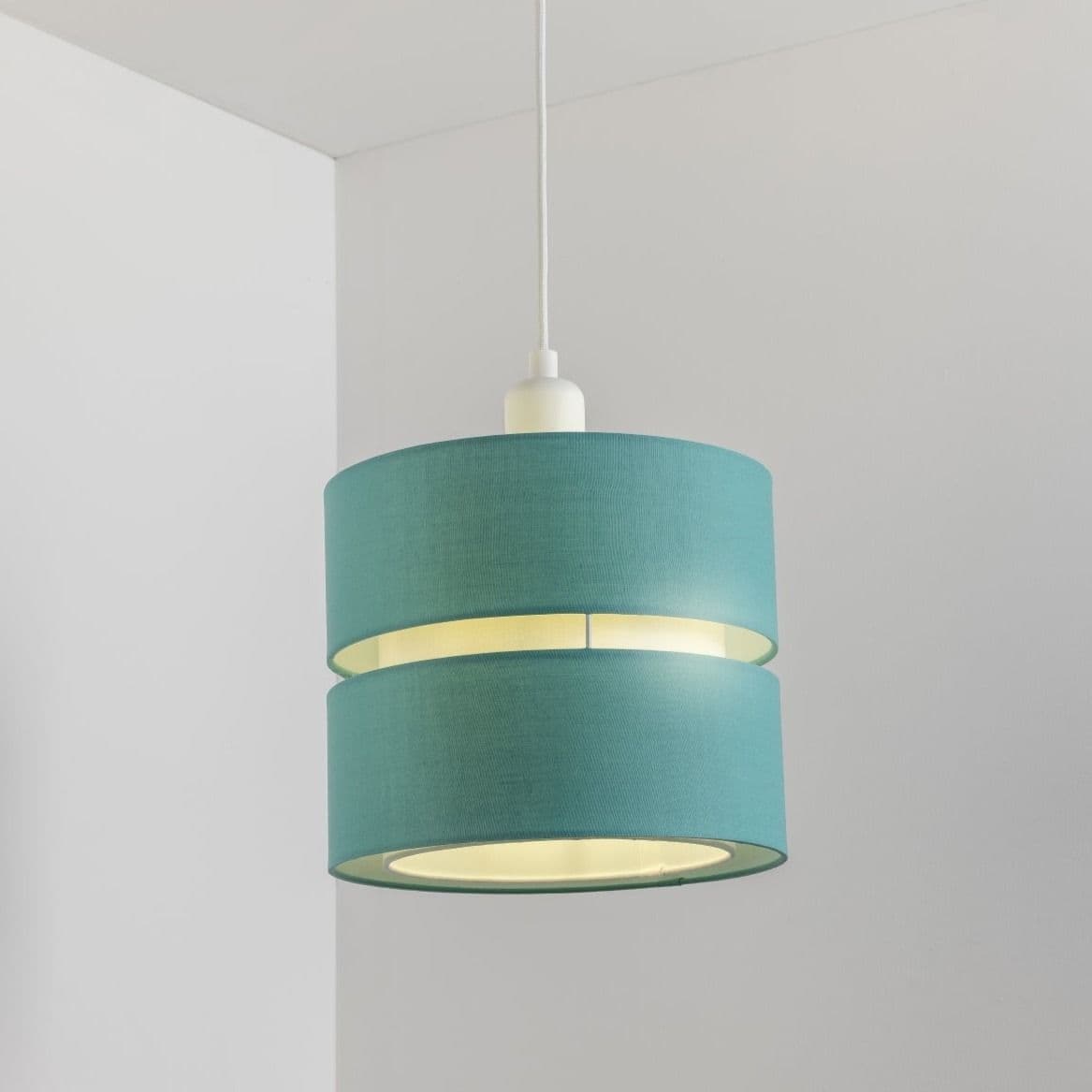 'Gayle' Teal Two Tier Ceiling Shade