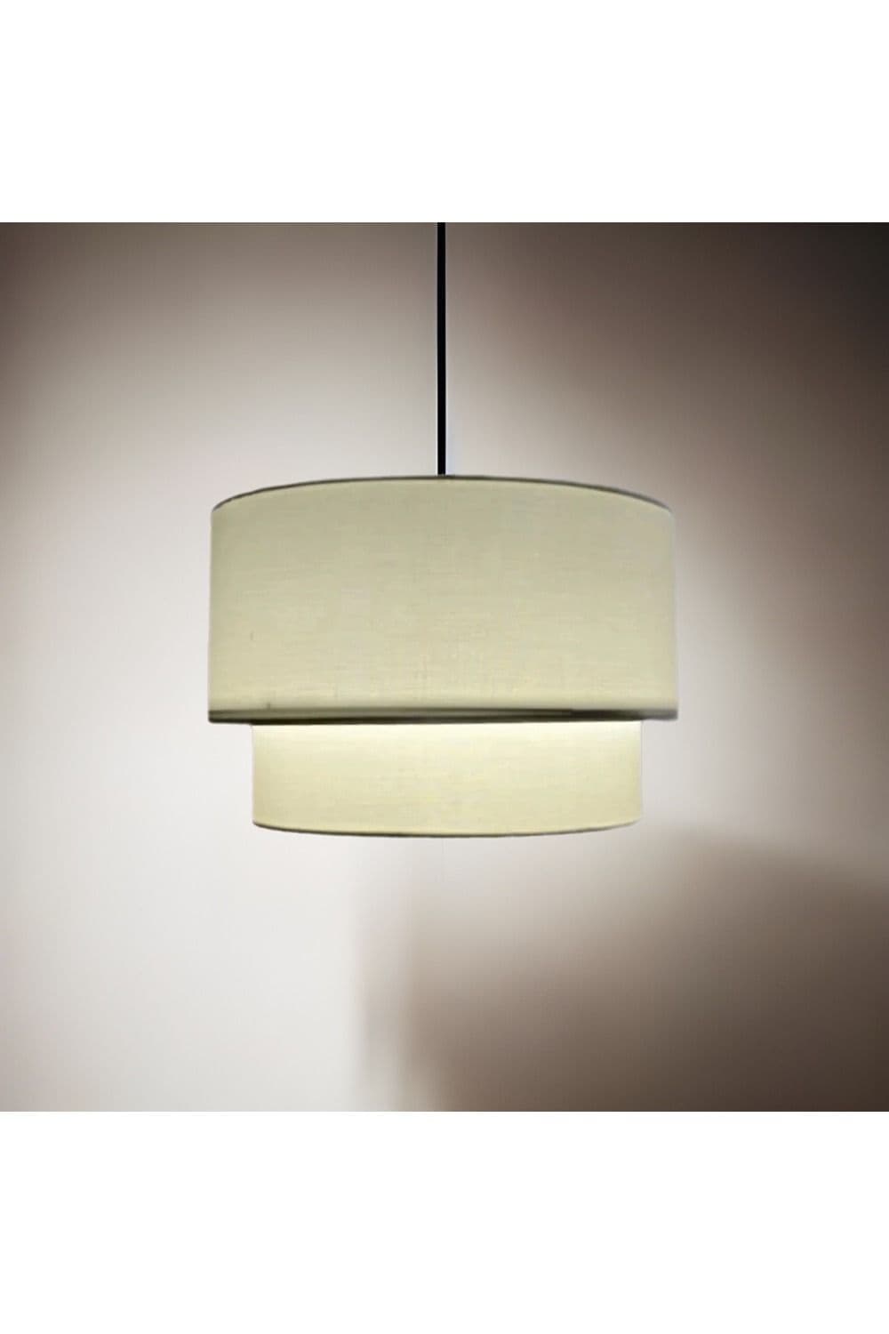 'Kimber' Cream & white Inner Two Tier Ceiling Shade