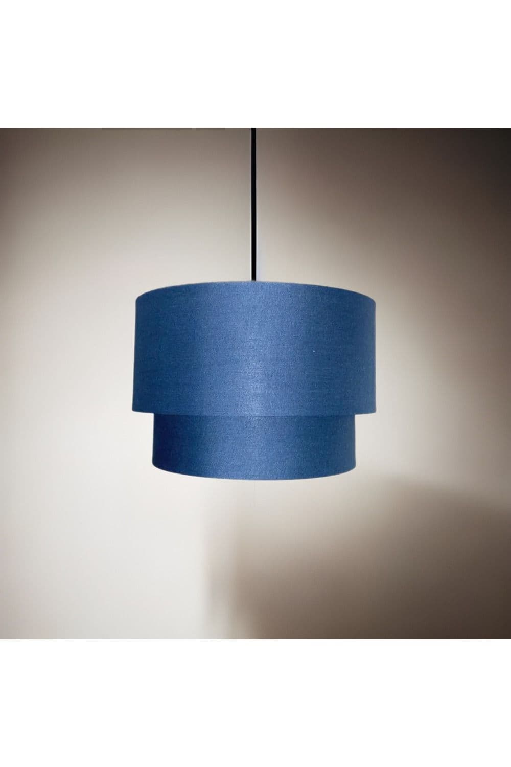 'Kimber' Navy Blue & White Inner Two Tier Ceiling Shade