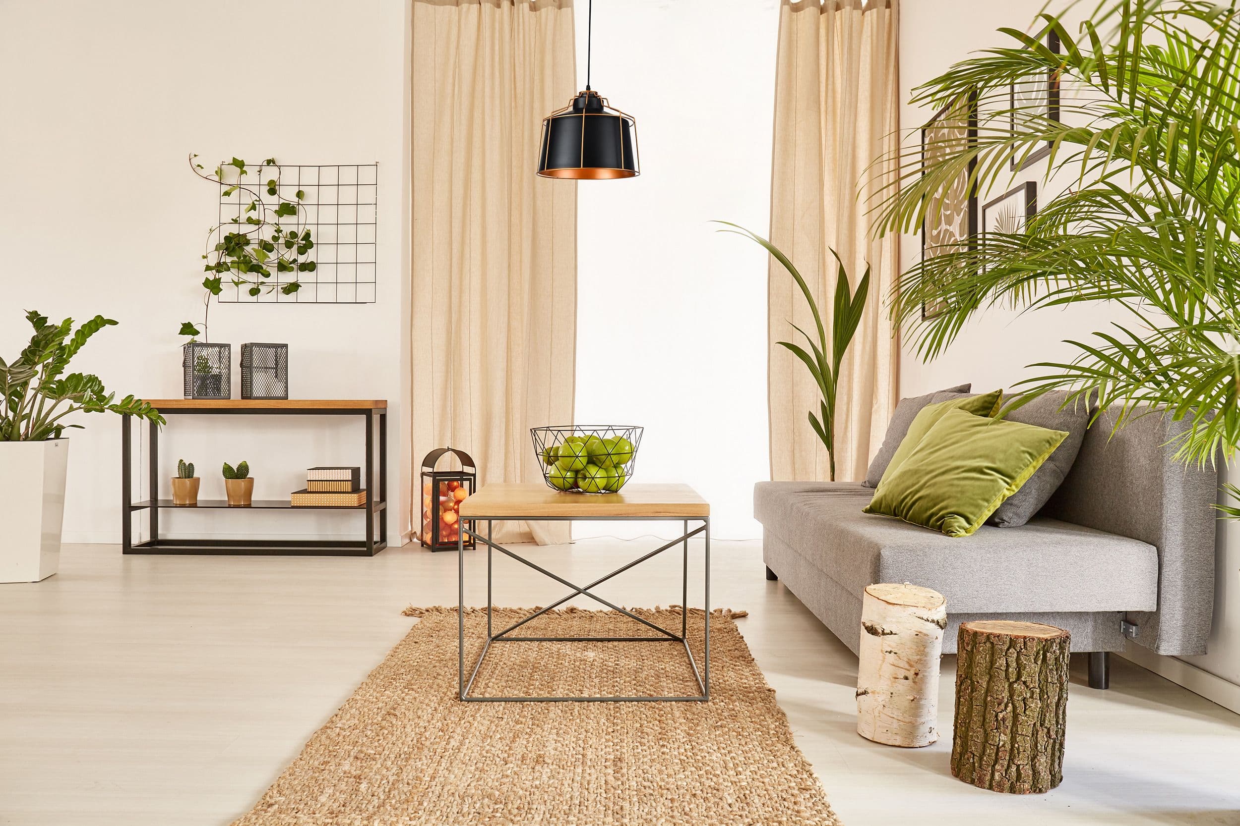 'GOA' Black Large Metal Ceiling Pendant Light with Brass Cage