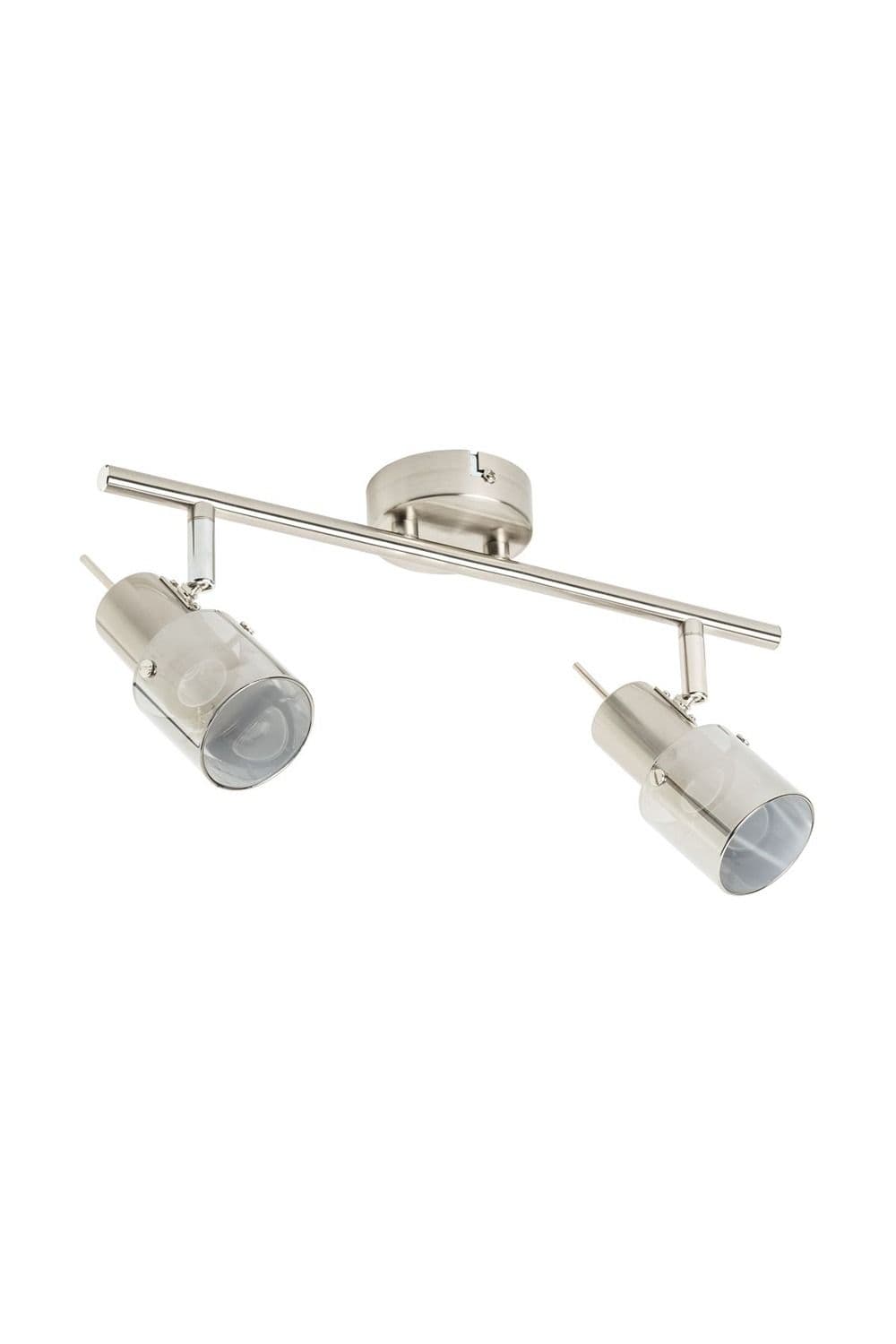 'Jacob' Double Brushed Chrome Spotlight with Smoked Glass