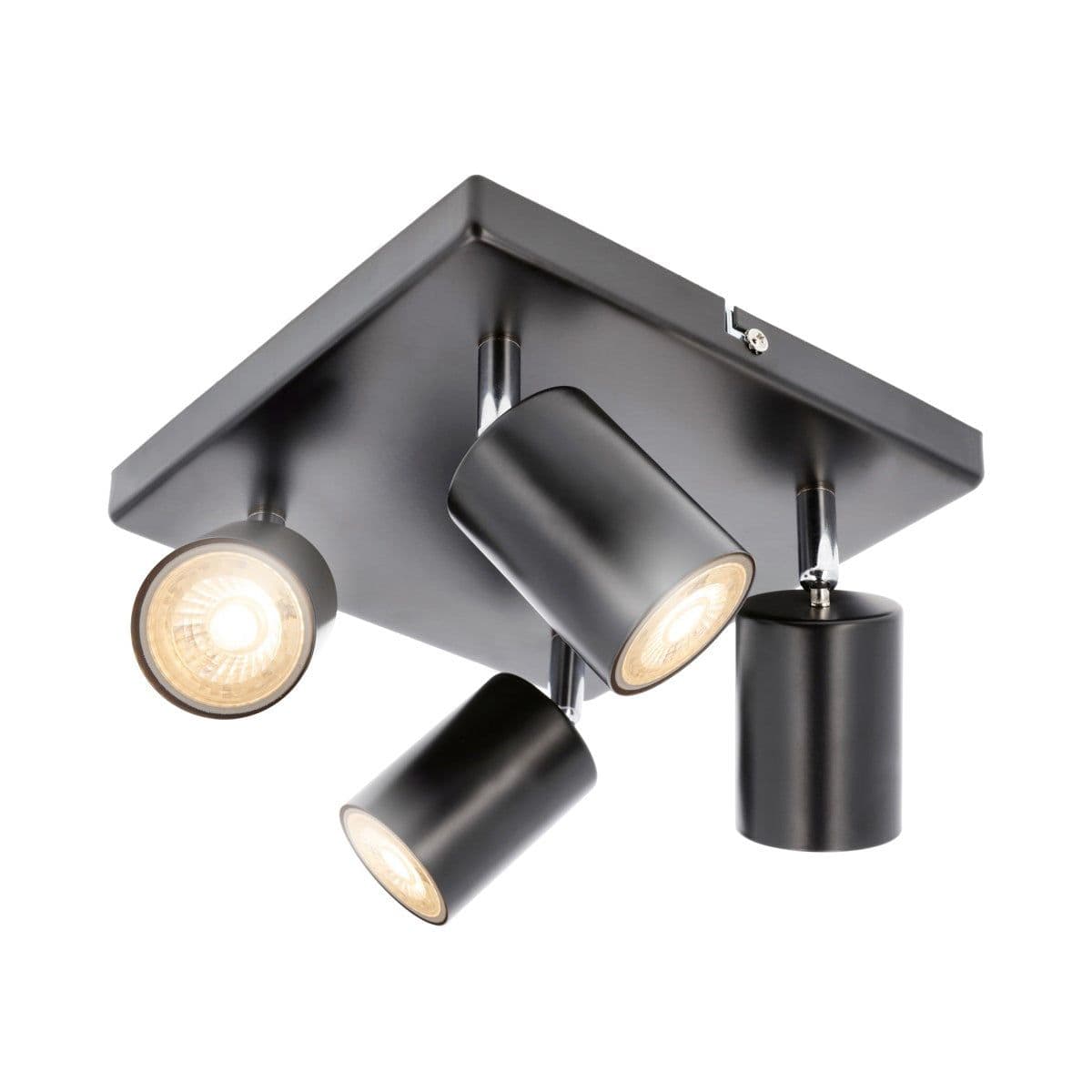 'Jack' Square Black Four Head GU10 Ceiling Spot Light