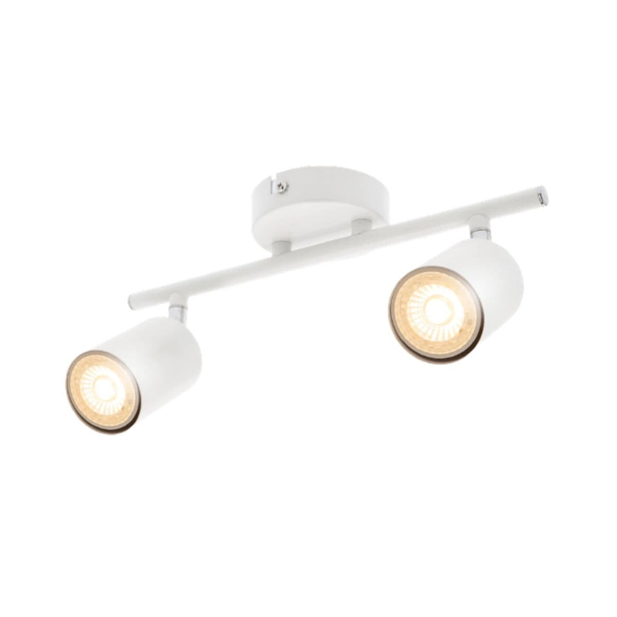 'Jack' White Double Head GU10 Twin Ceiling Spot Bar Light