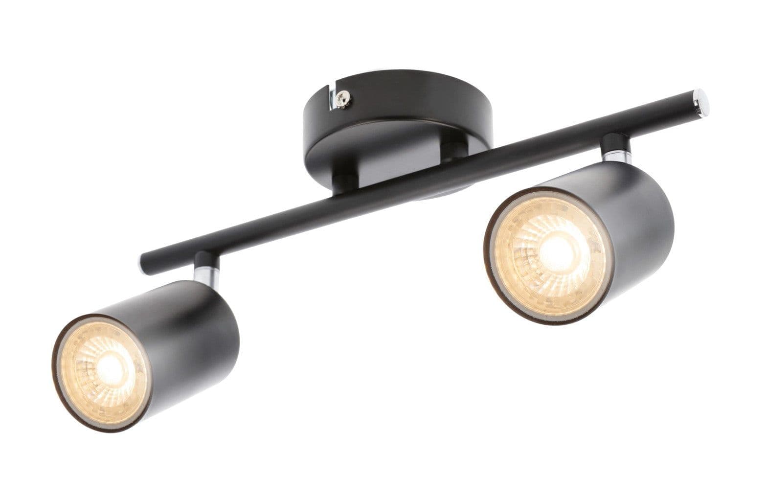 'Jack'  Black Double Head GU10 Twin Ceiling Spot Bar Light