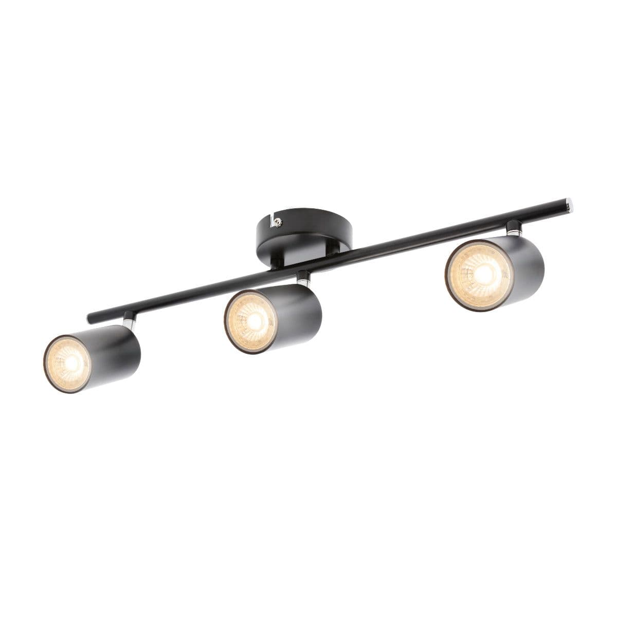 'Jack' Black Triple Head GU10 Three Ceiling Spot Bar Light