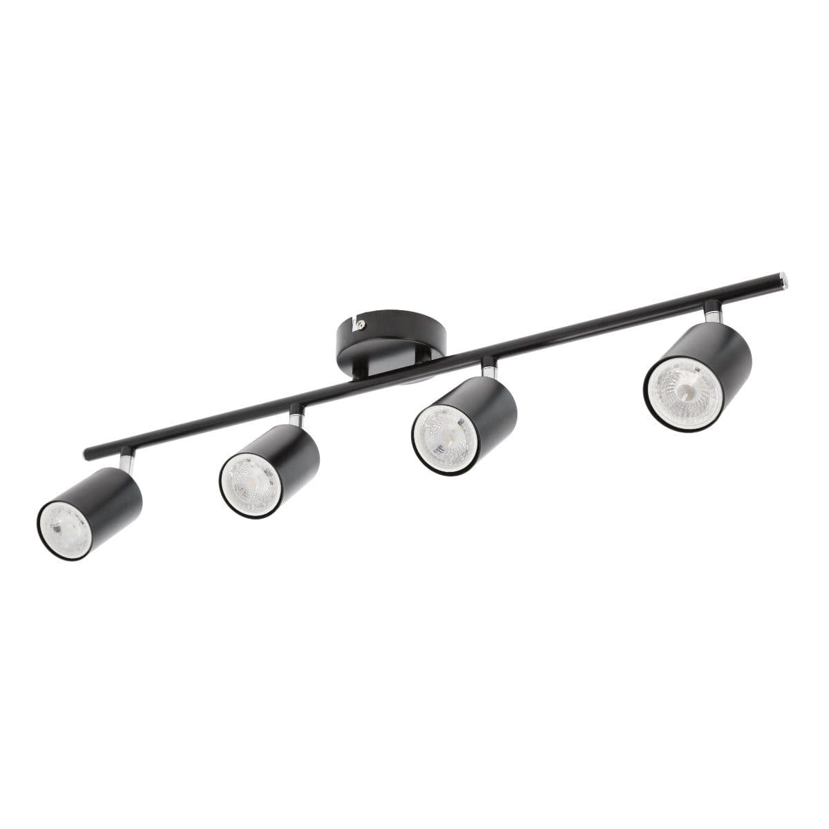 'Jack'  Black Four Head GU10 Ceiling Spot Bar Light