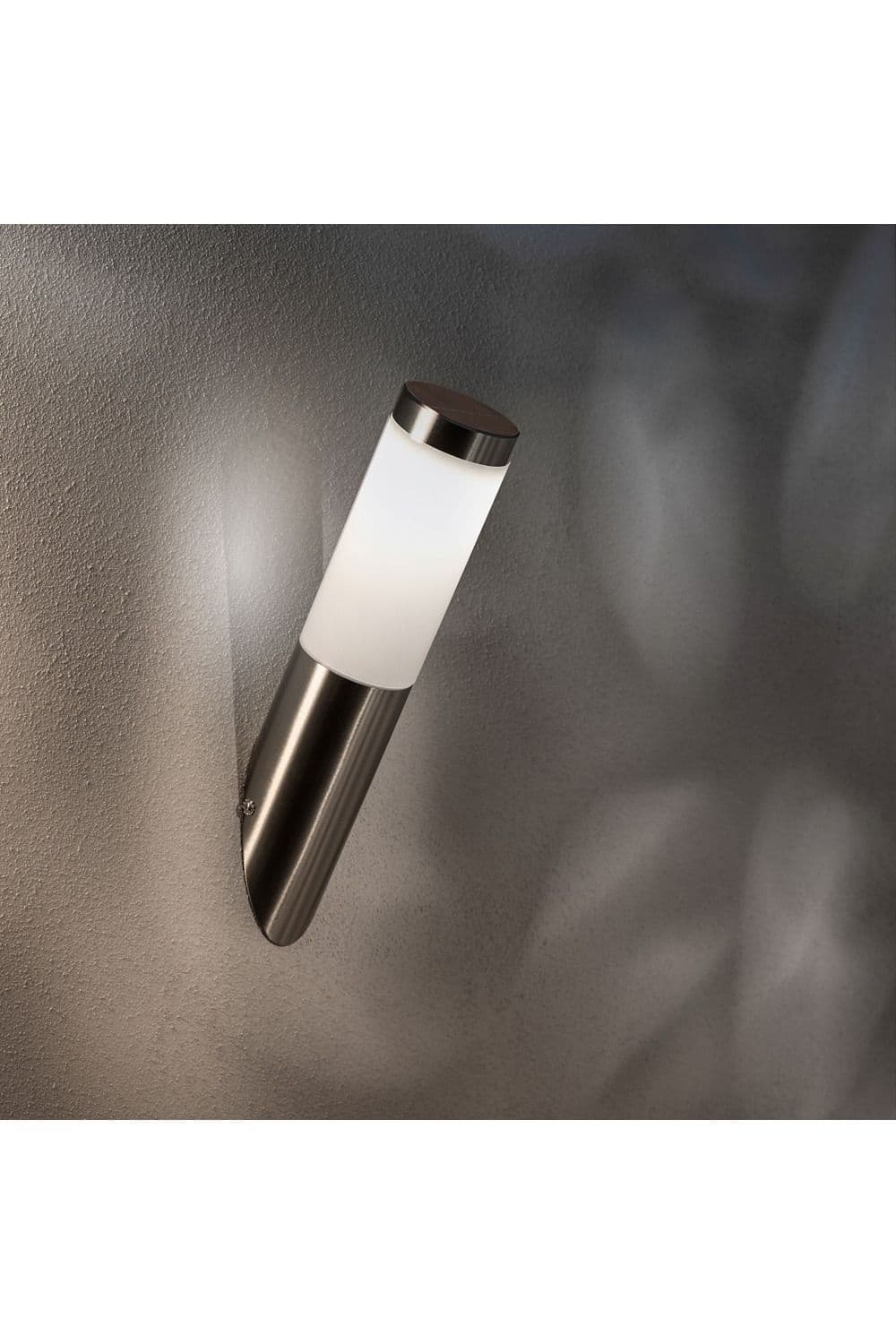 'Coze' Stainless Steel Angled Solar Wall Lamp 4000K Natural White LED Light IP44