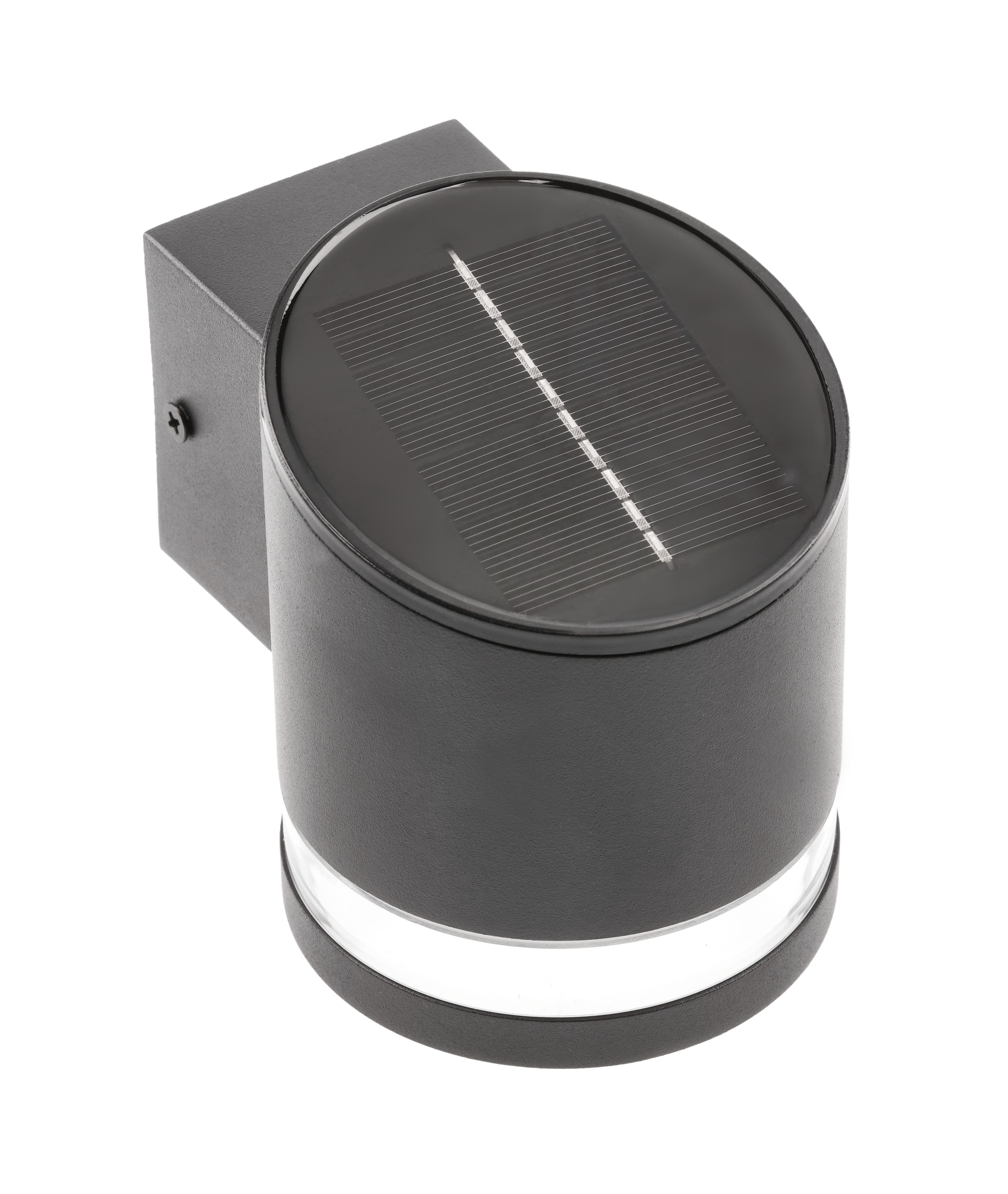 'Freddie' Black Solar Modern Outdoor Wall Lamp