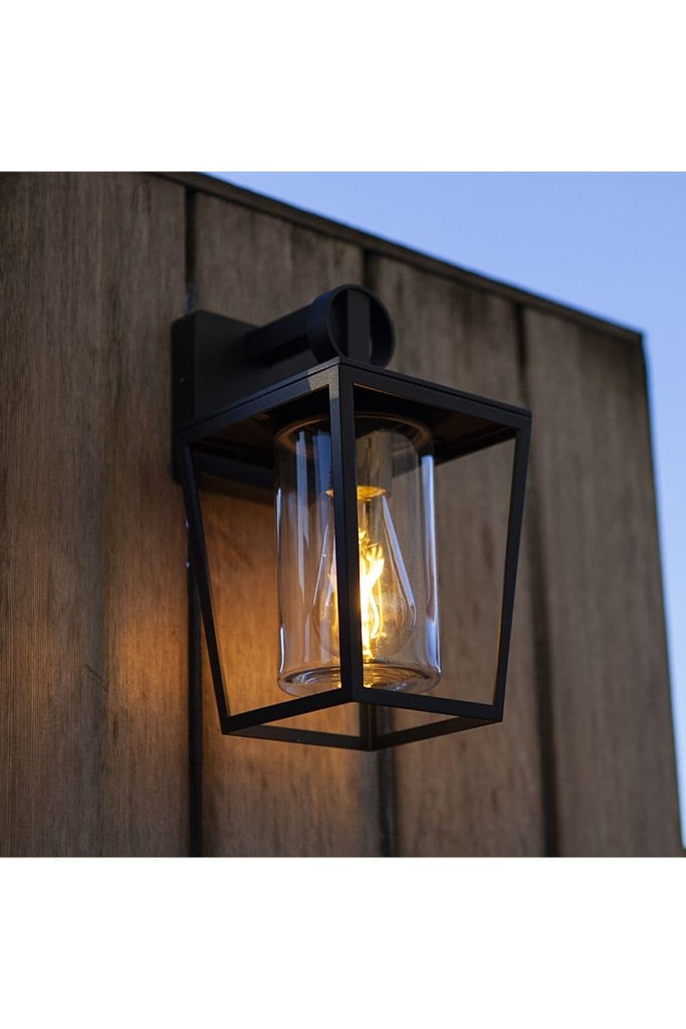 'Myla' Black Modern Outdoor Wall Light Lantern