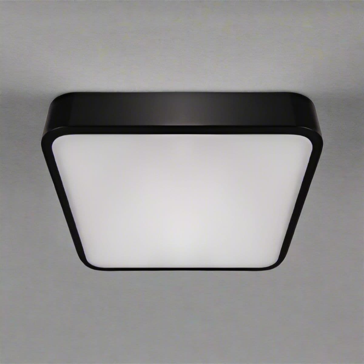 'Luna' Black Square Ceiling Wall Light Surface Mount 16W