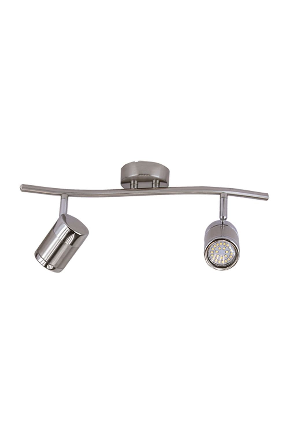 'Honor' Two Head Polished and Satin Chrome Adjustable Wall/Ceiling Bar Spotlight