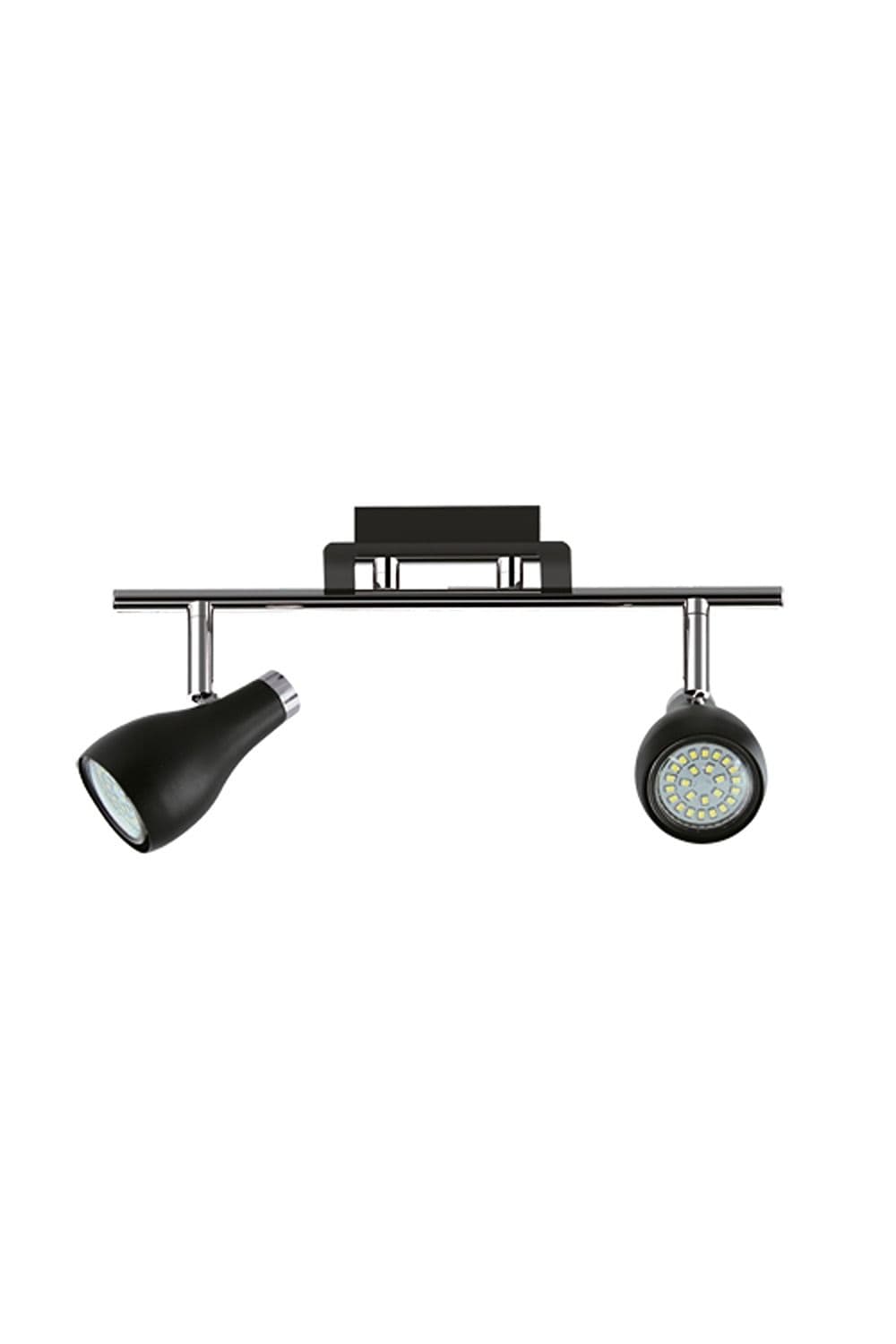 'Jonah' Two Head Black Chrome Adjustable Ceiling Wall LED Light