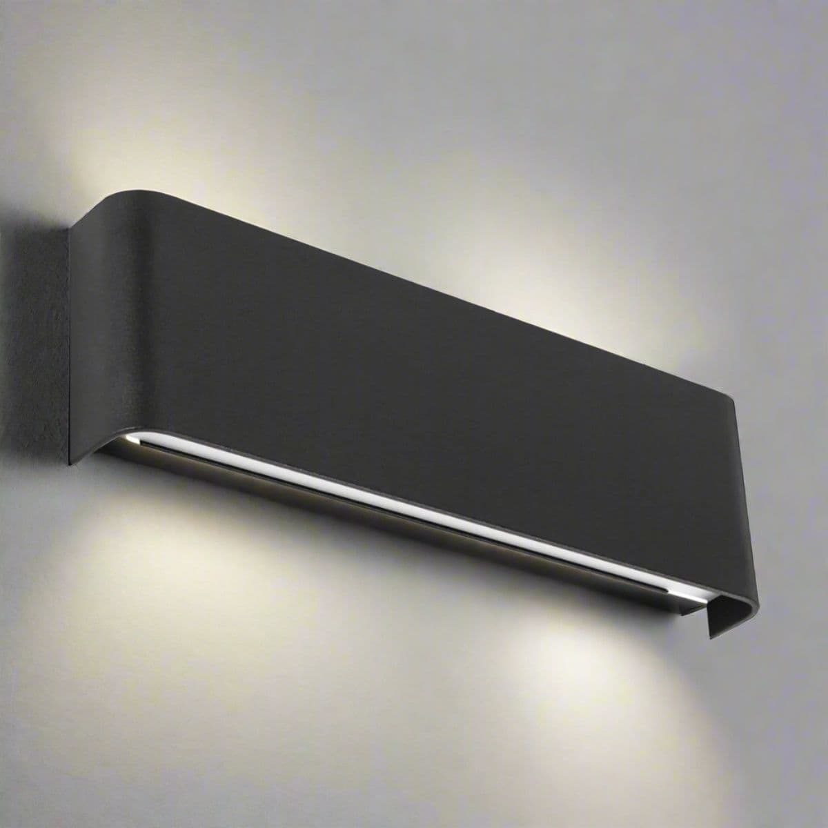 'Ace' Black Rectangle Up Down LED Wall Light 10W