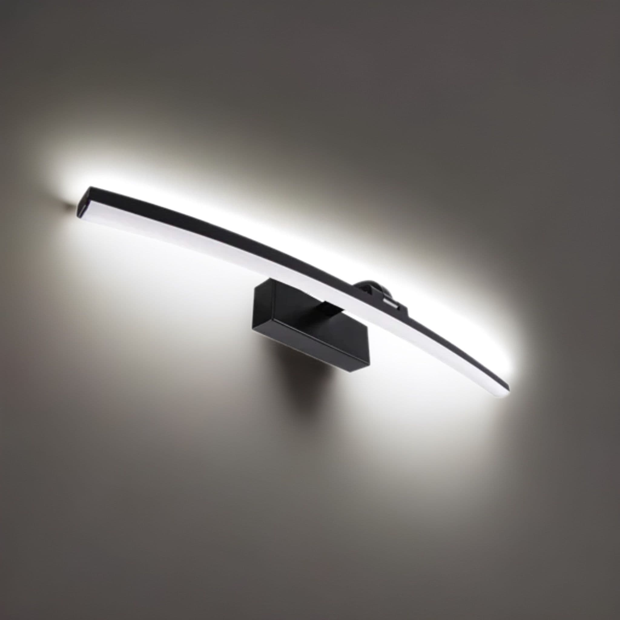 'Ruby'  Black Curved IP44 Bathroom Mirror Wall Light 8W