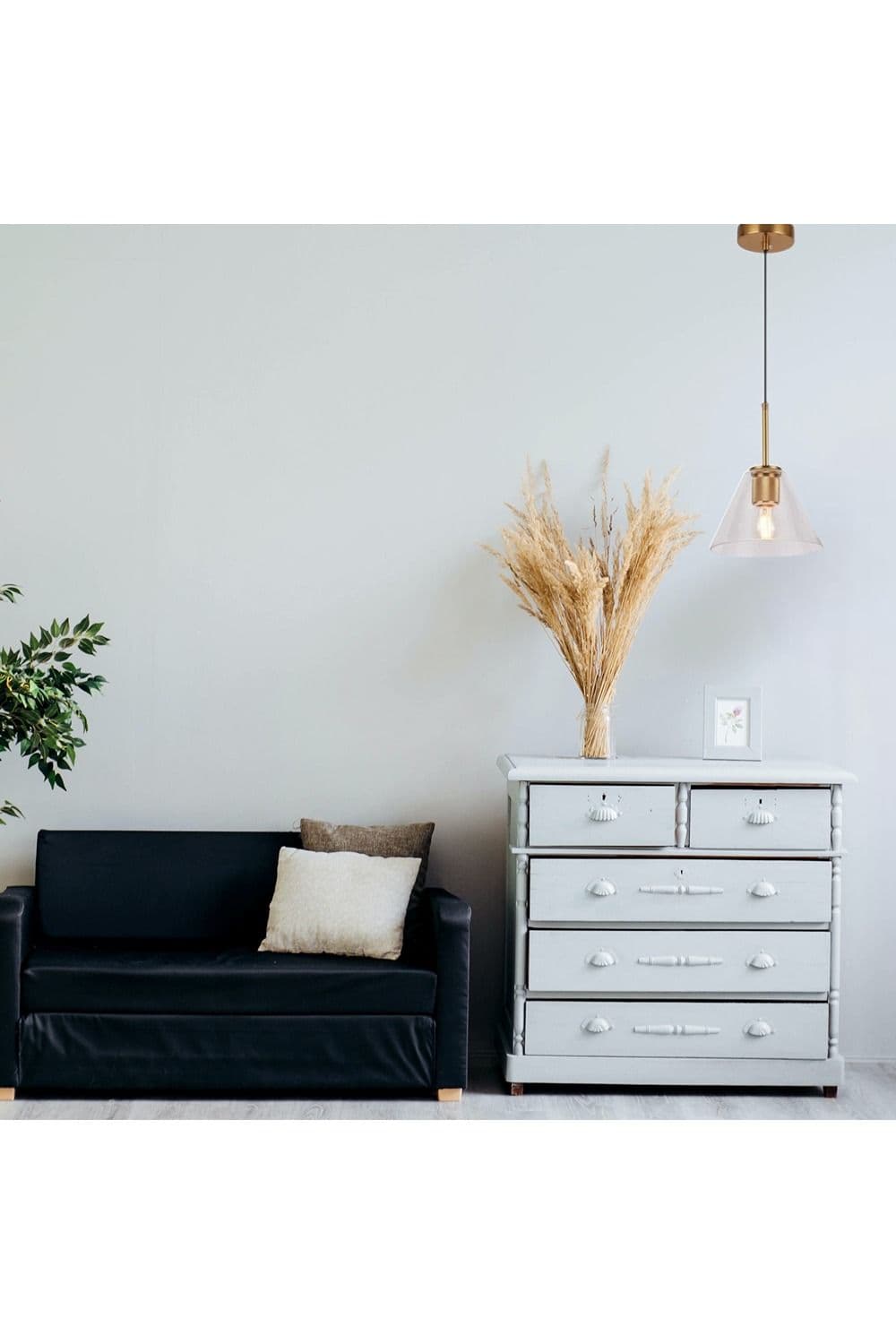 'Cree' Gold Glass Ceiling Pendant Light Adjustable Height