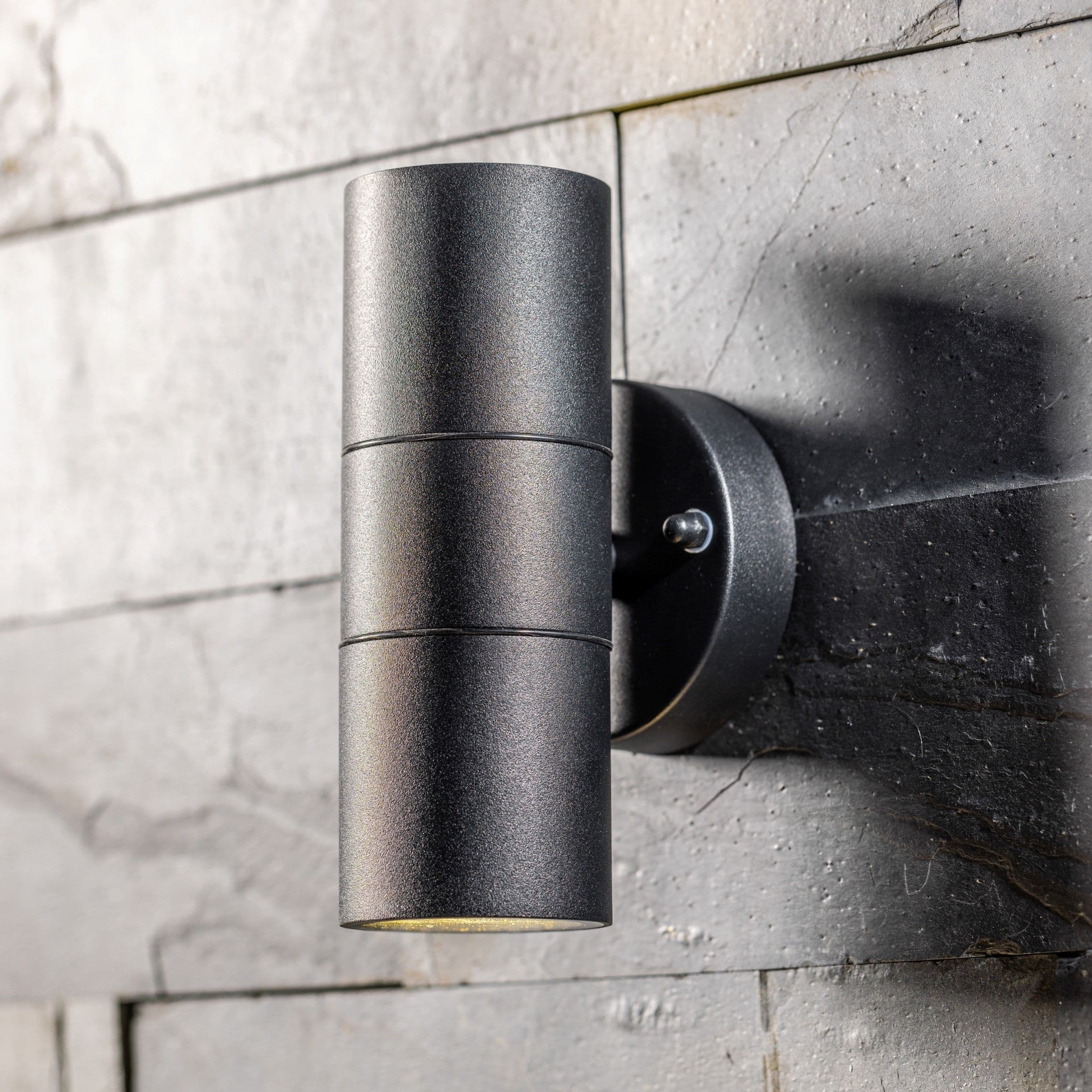 'Mia' Dark Grey Stainless Steel GU10 Up and Down Outdoor Wall Light IP44