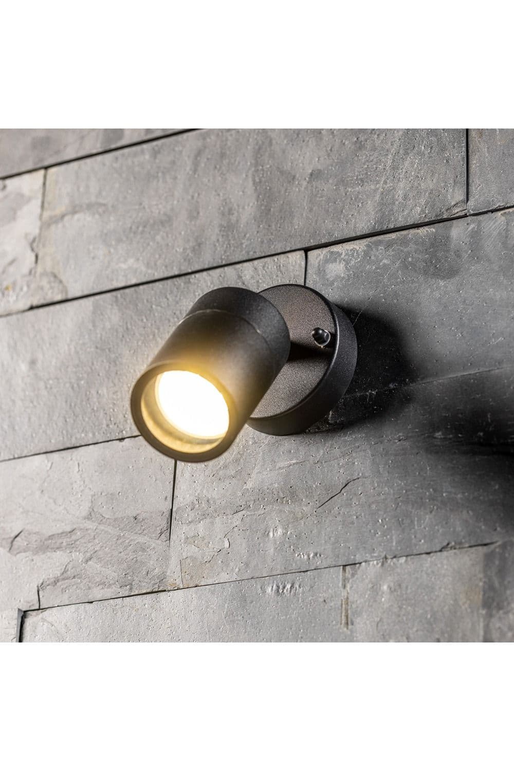 CGC Lighting 'Leon' Black Stainless Steel Adjustable Outdoor Wall Spotlight