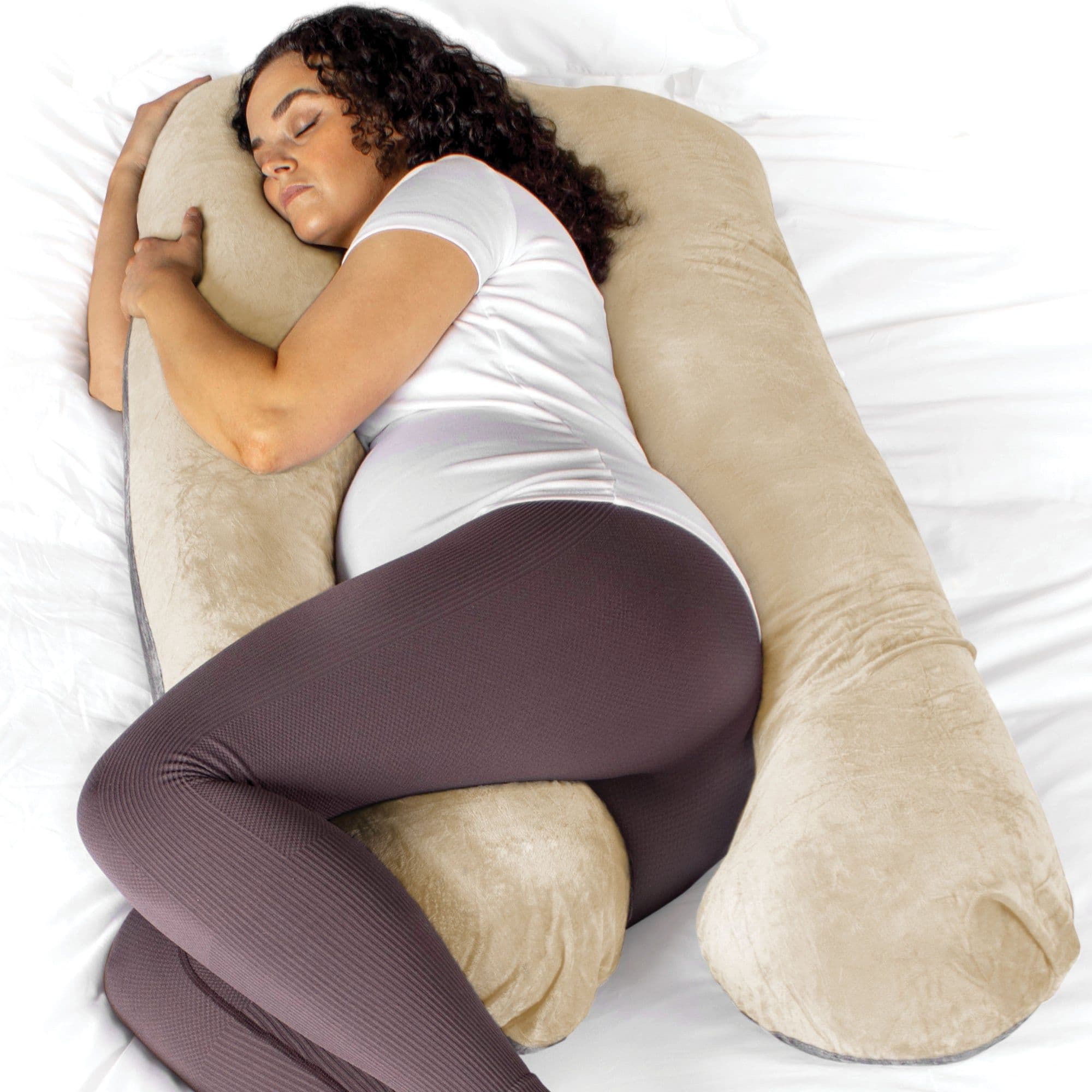 Pregnancy Pillow Memory Foam U Shaped Maternity Support Pillow Cream &