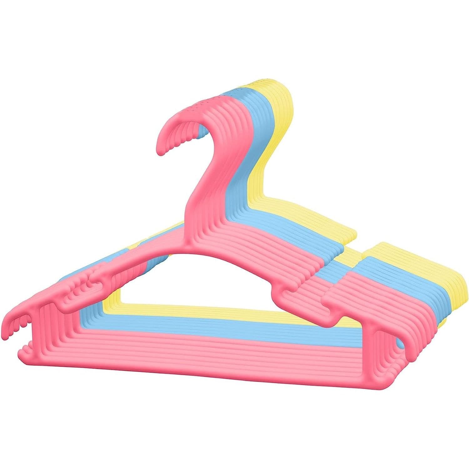 40 Pack Plastic Nursery Hangers Multicoloured Hangers Space Saving Hooks