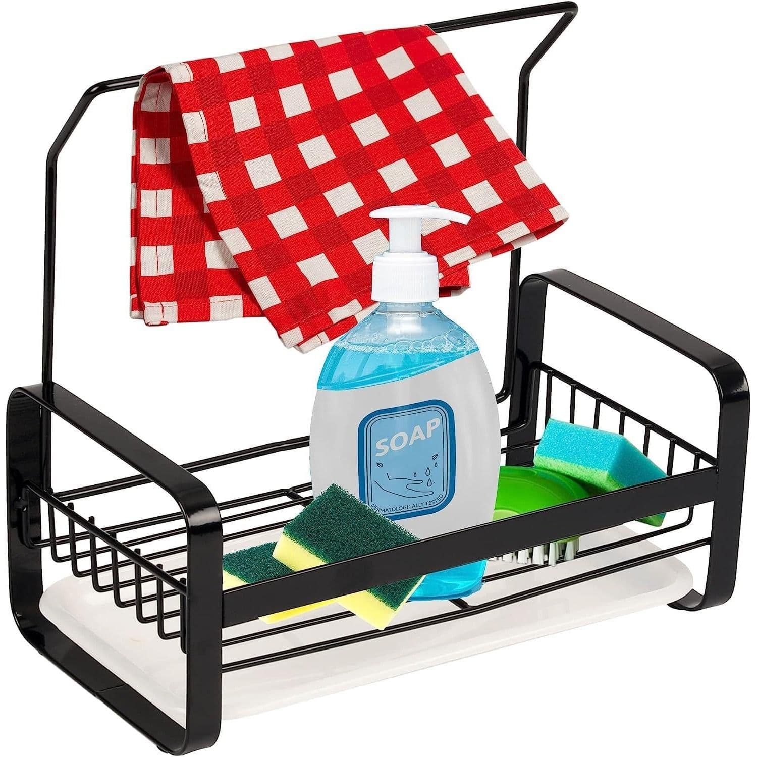 Kitchen Organiser Caddy Dishcloth Stand Durable Sink Caddy