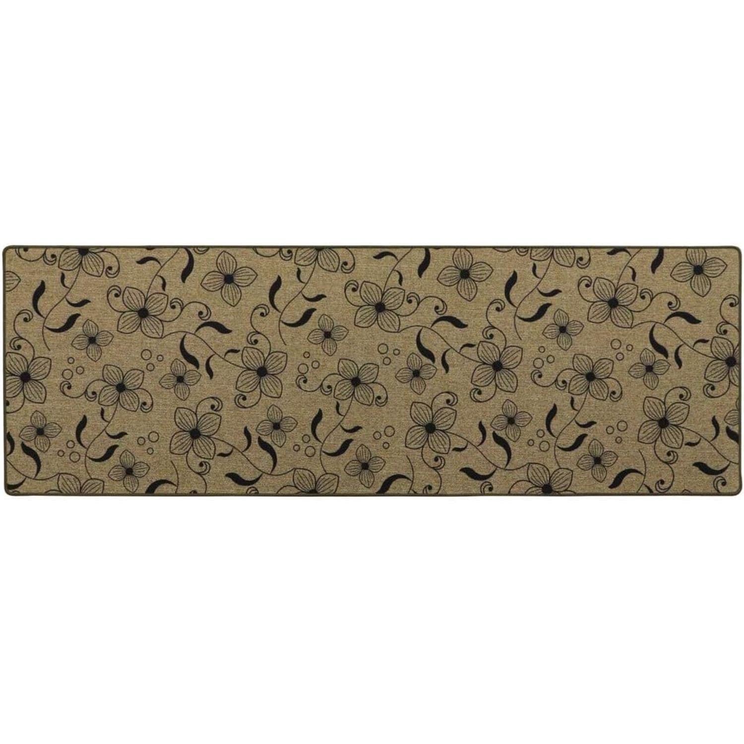Elegance Runner Mat Durable Non Slip Flower Print Rug Indoor Runner