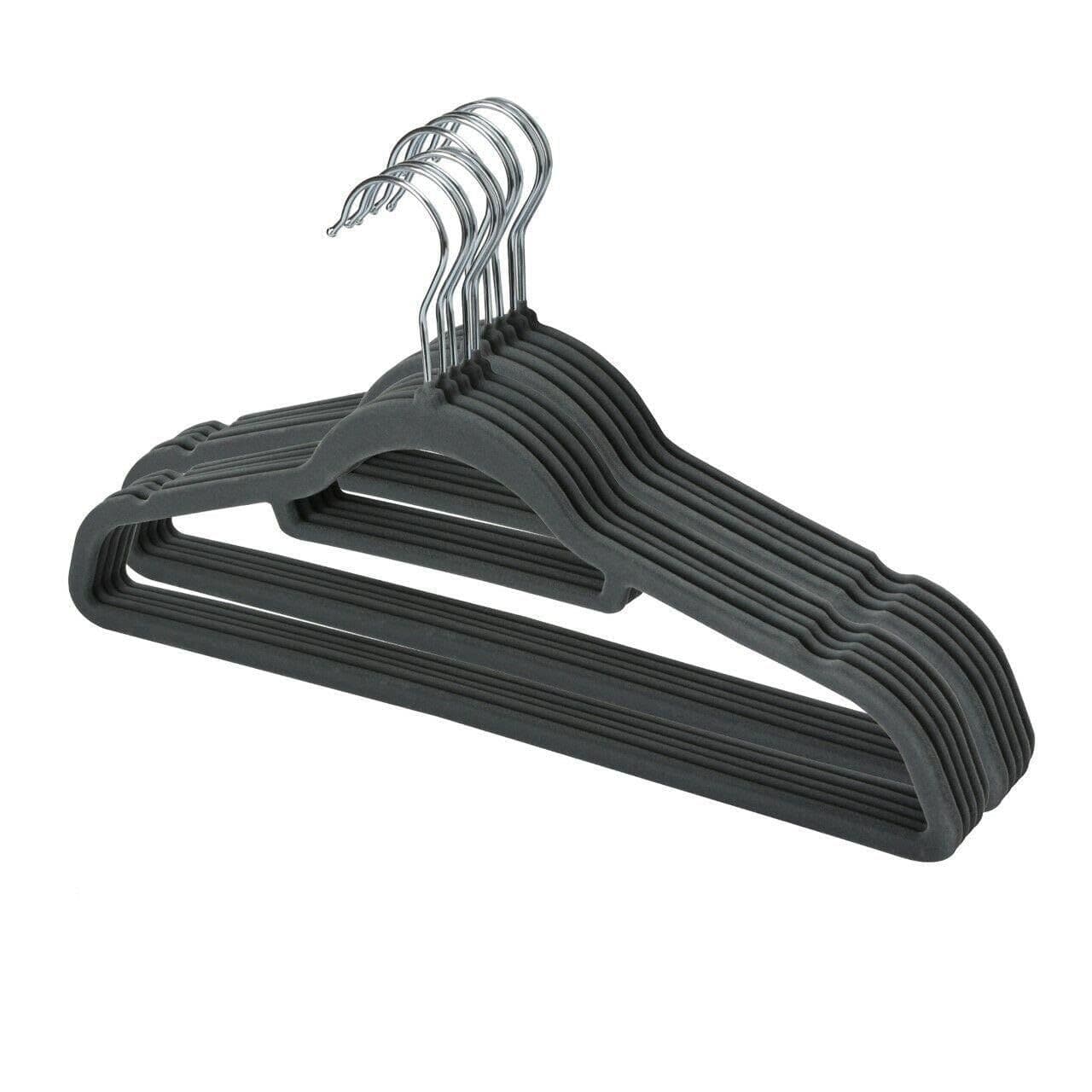 10PK Velvet Coat Hangers Non Slip Hangers Clothes Suit Hangers 360 Degree Swivel Hook