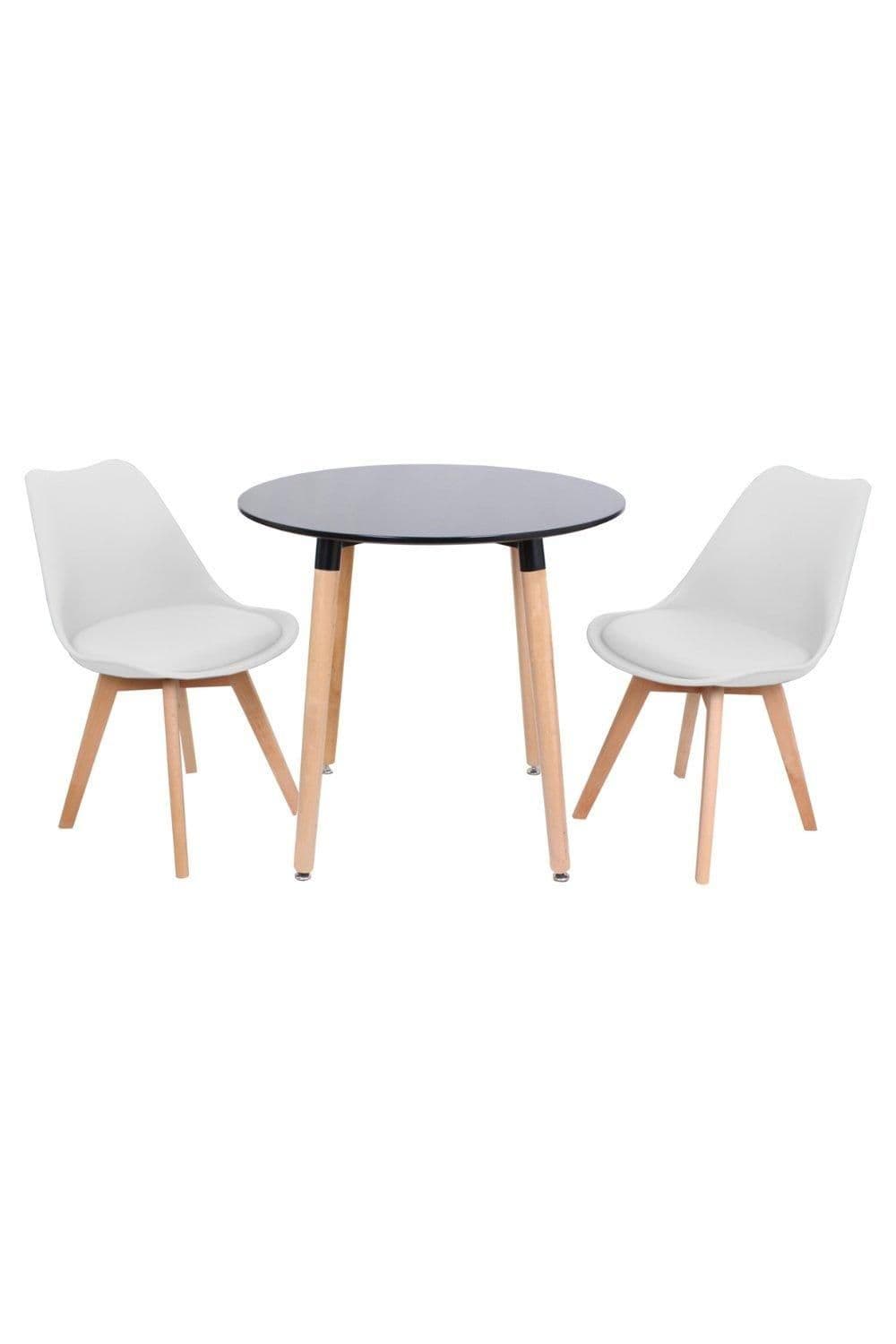 Round Lorenzo Dining Set Table Chairs Set 2