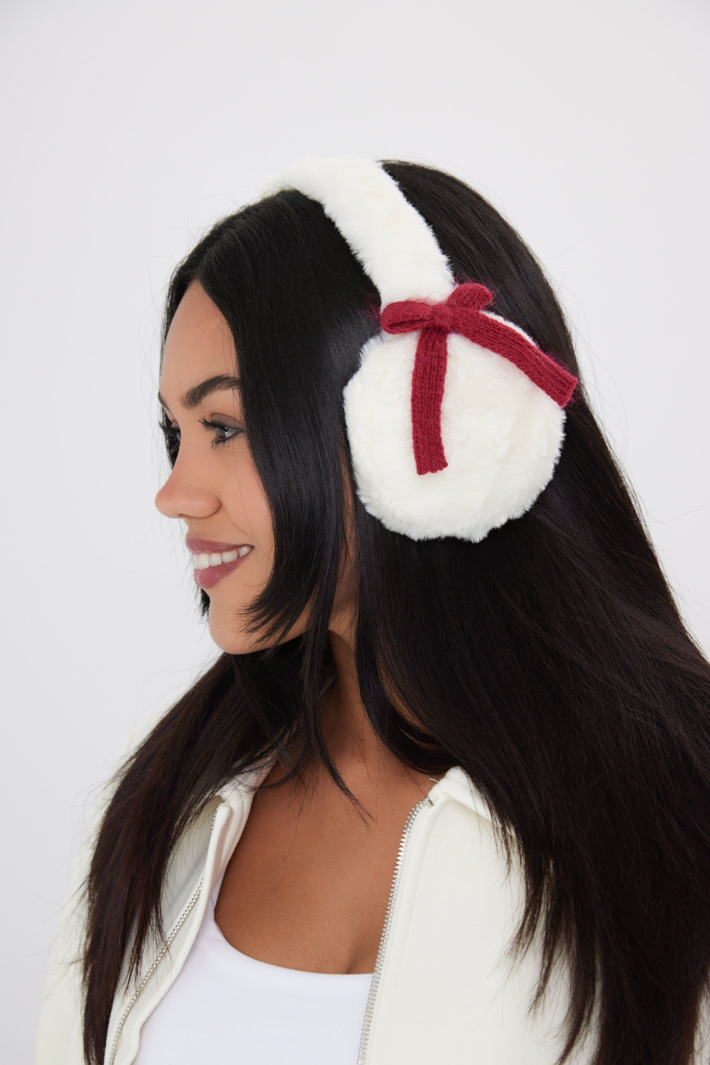 Fluffy Faux Fur Earmuffs Bows