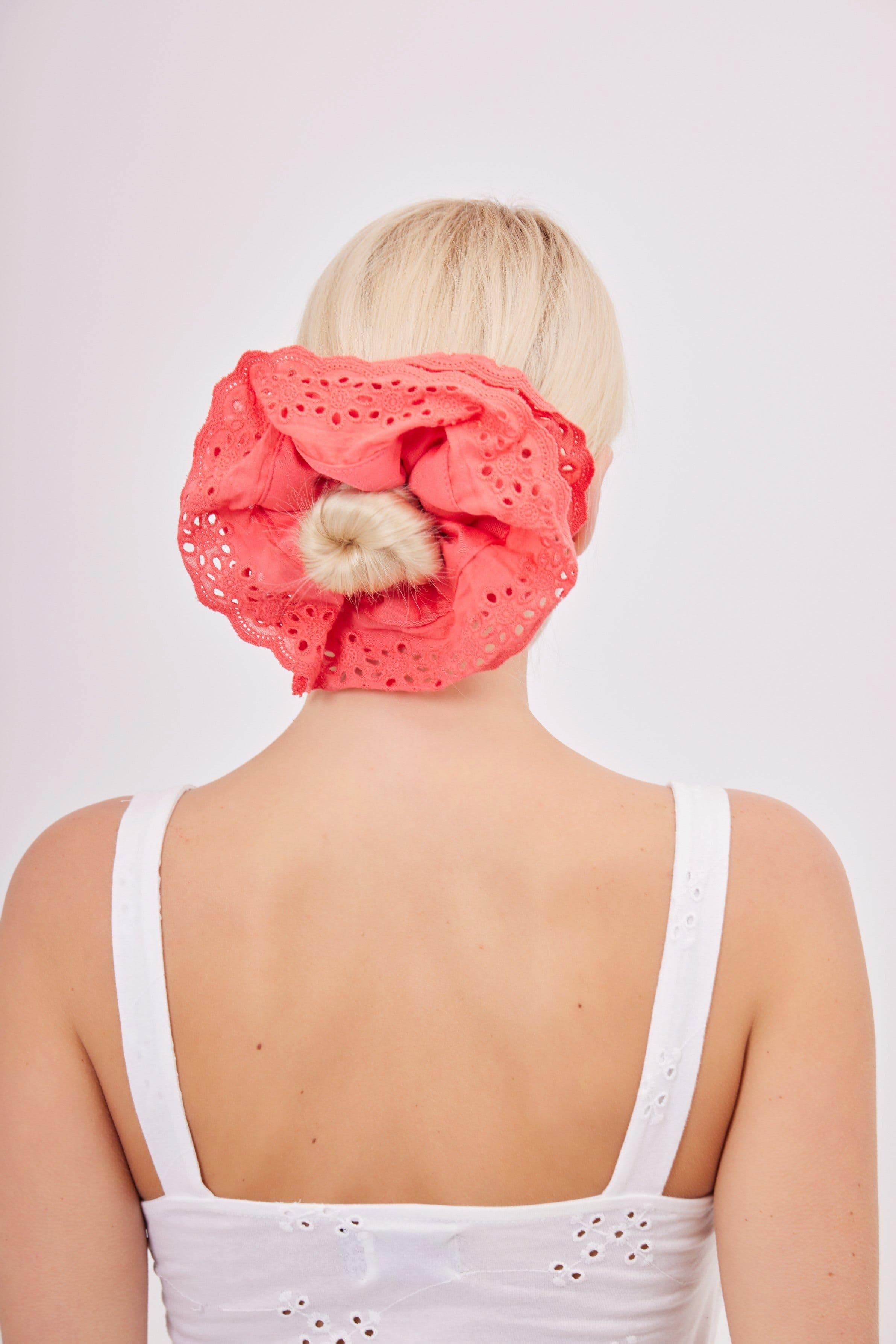 Oversized Frilly Lace Scrunchie