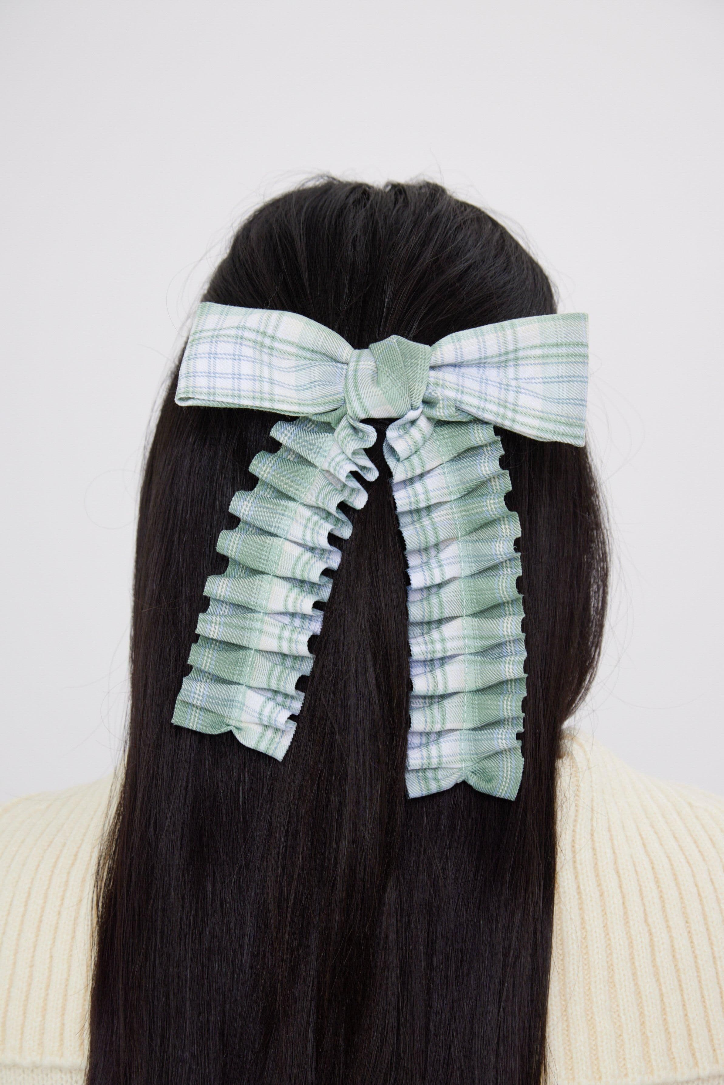 Ruched Check Bow
