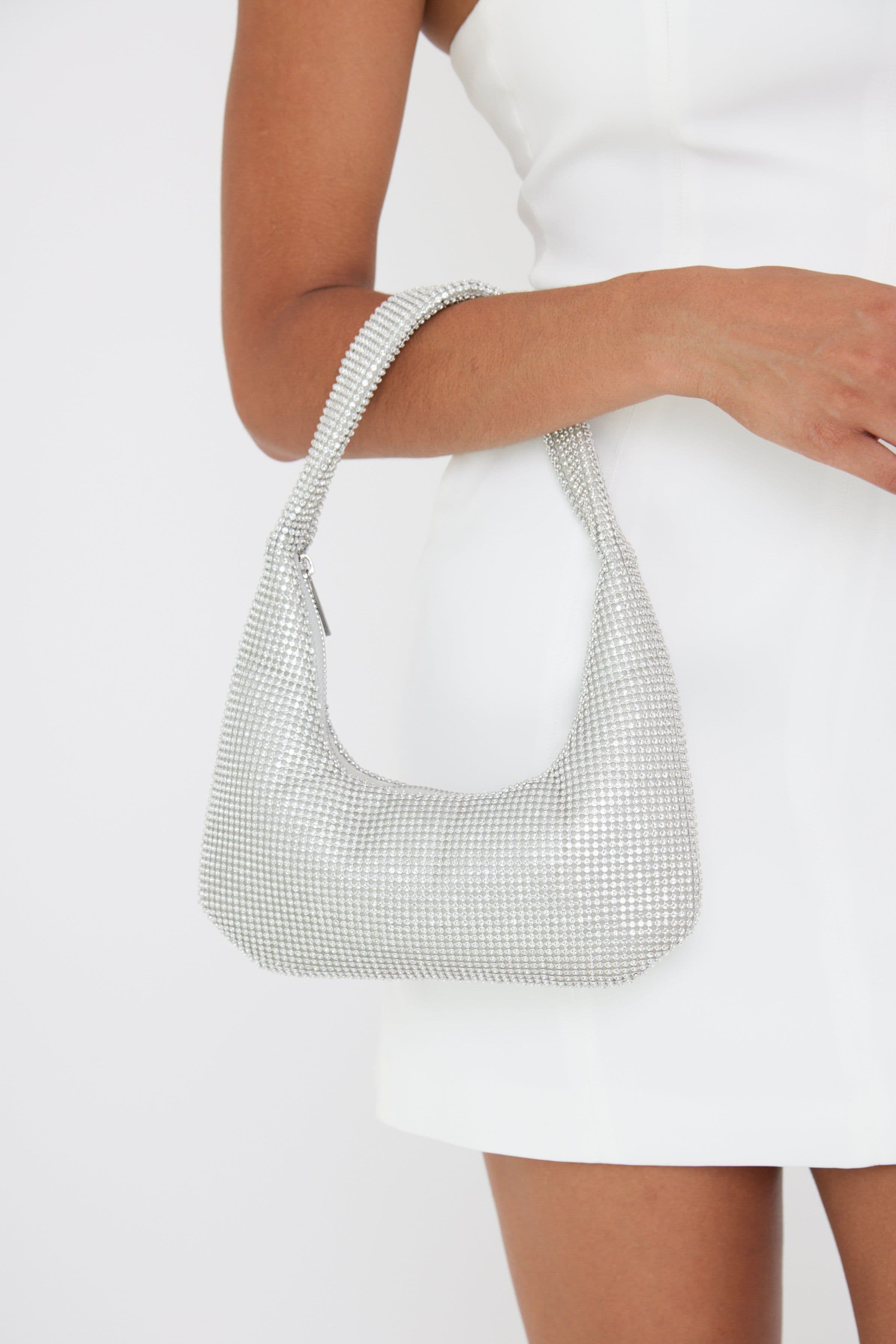 Chainmail Round Crystal Bag