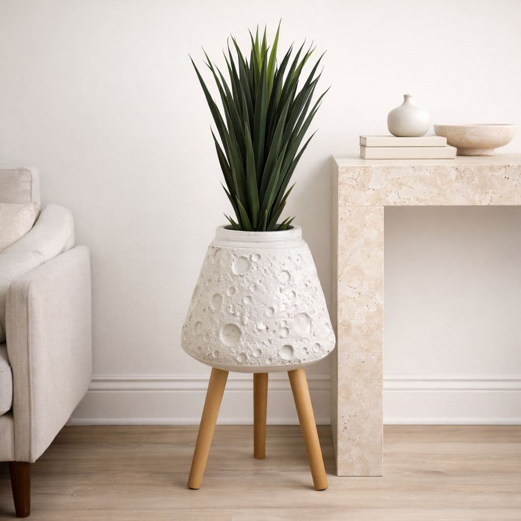 Moon White Planter with Stand