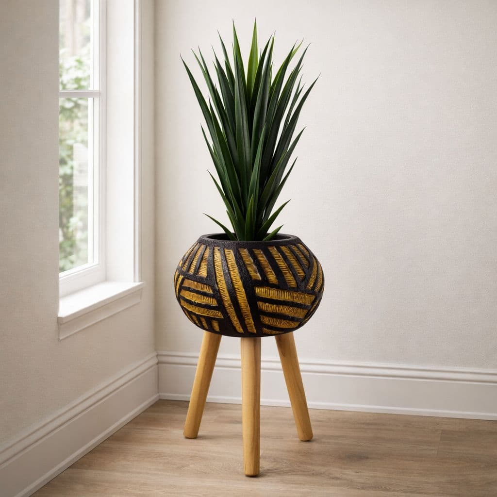 Large Composite Oval Planter with Stand