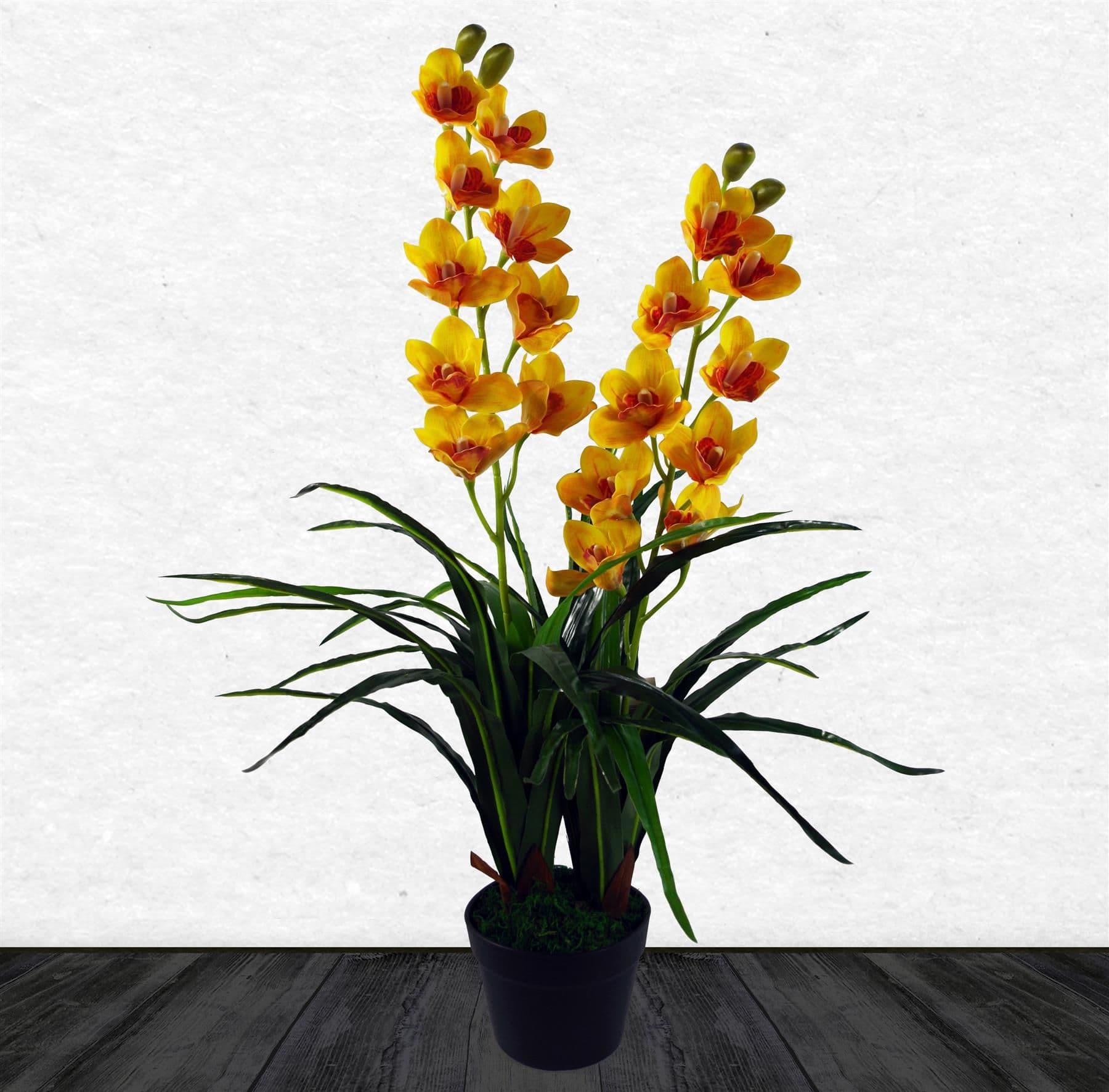 90cm Yellow Flower Orchid Plant