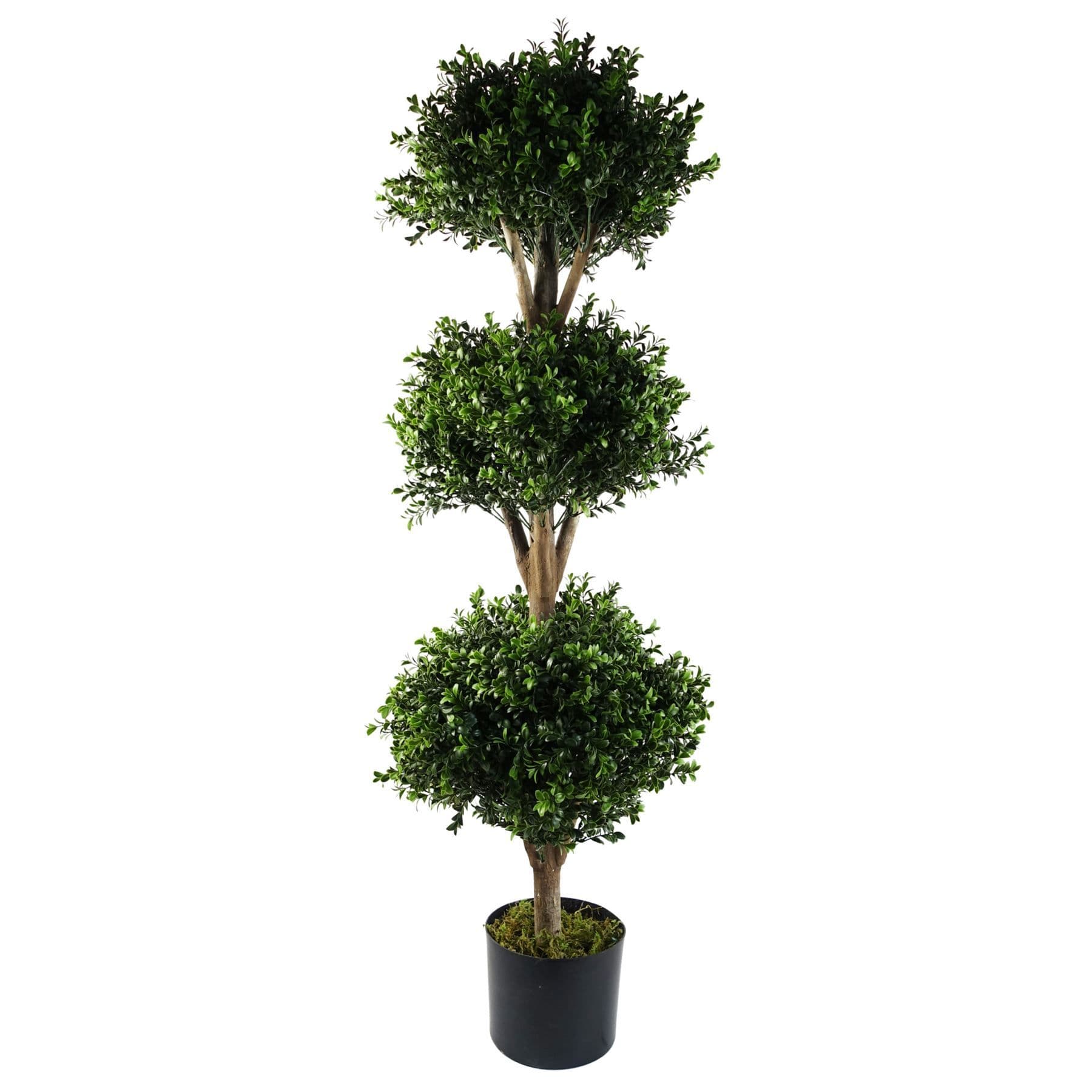 120cm Buxus Triple Ball Artificial Tree UV Resistant Outdoor