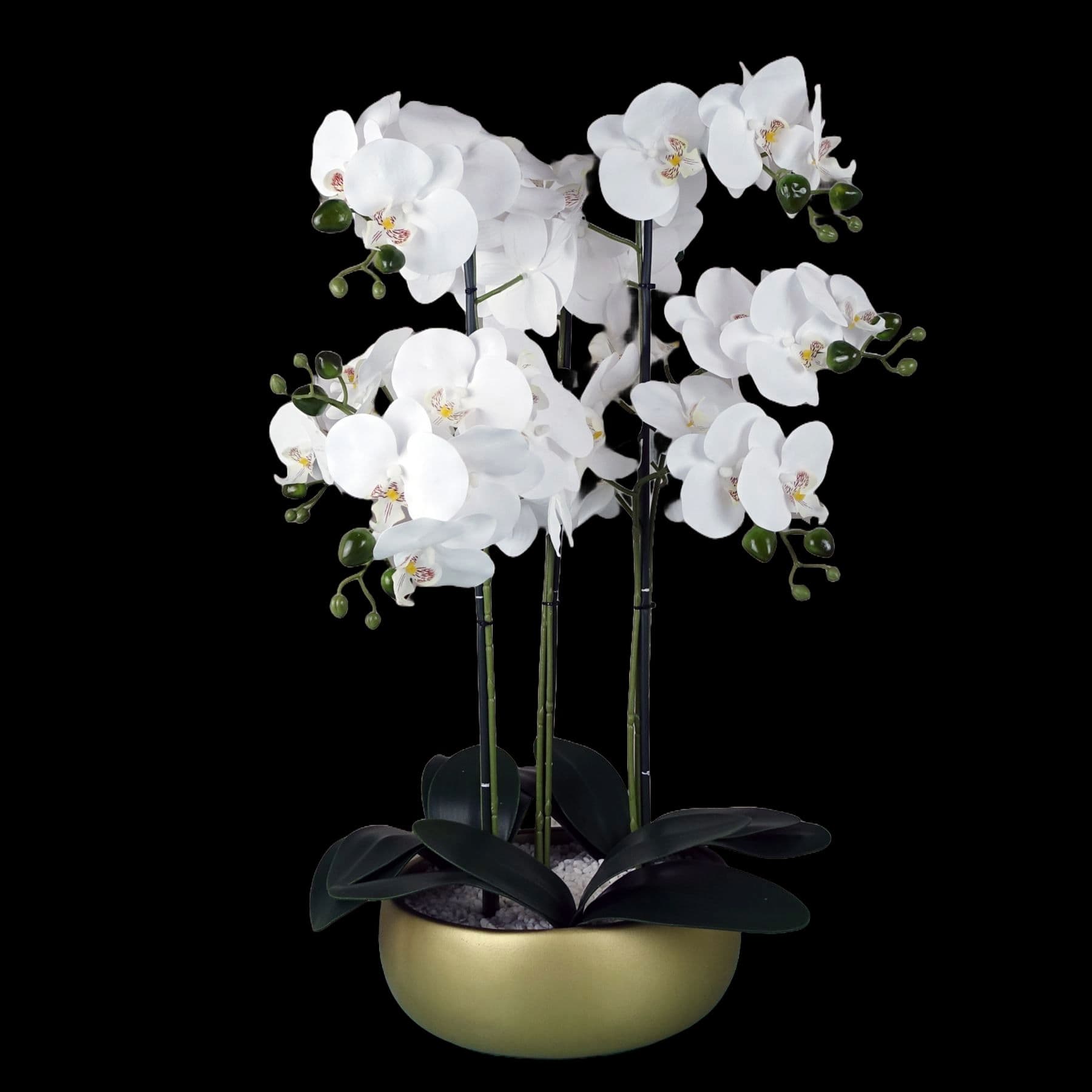 60cm Orchid White - Gold Ceramic Planter