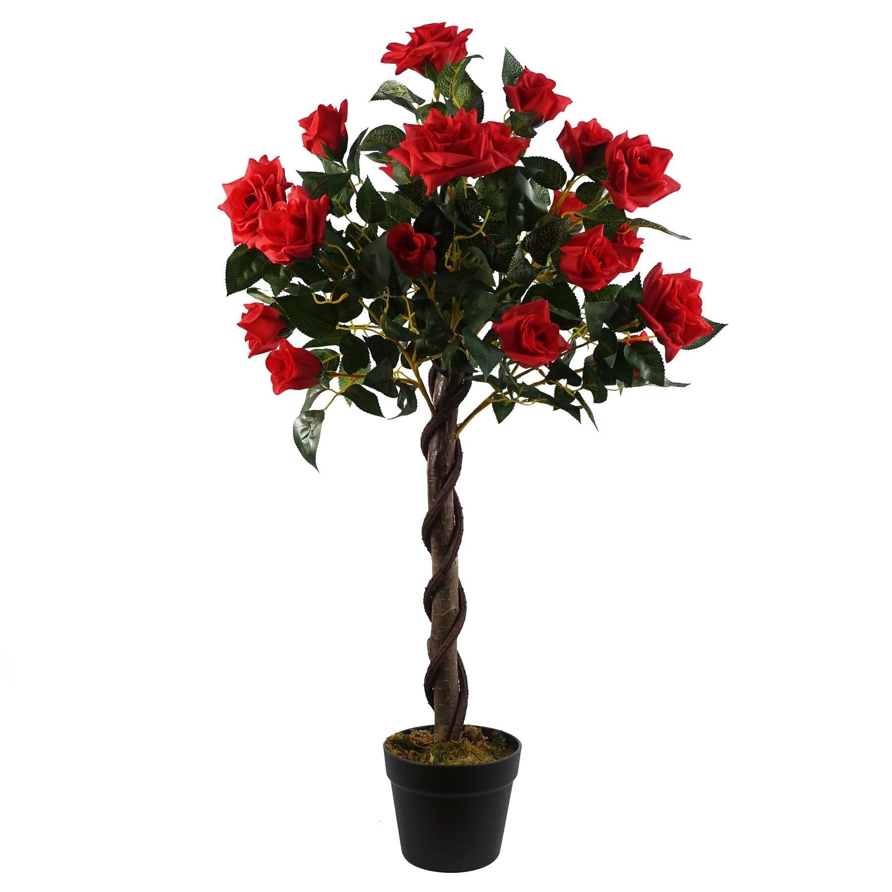 90cm Artificial Red Rose Tree  Large