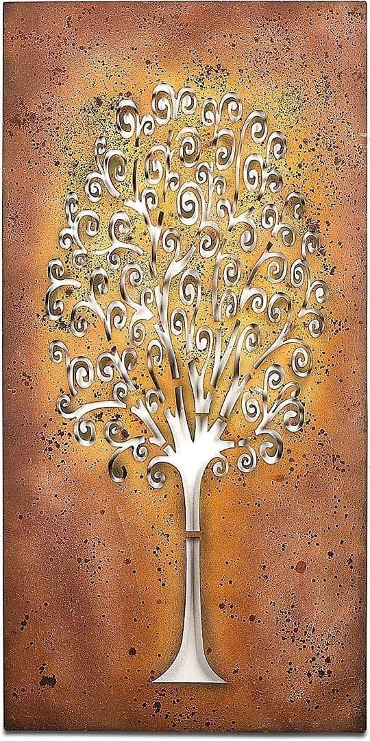 Rectangular Tree Life Screen Wall Art Plaque Garden Décor