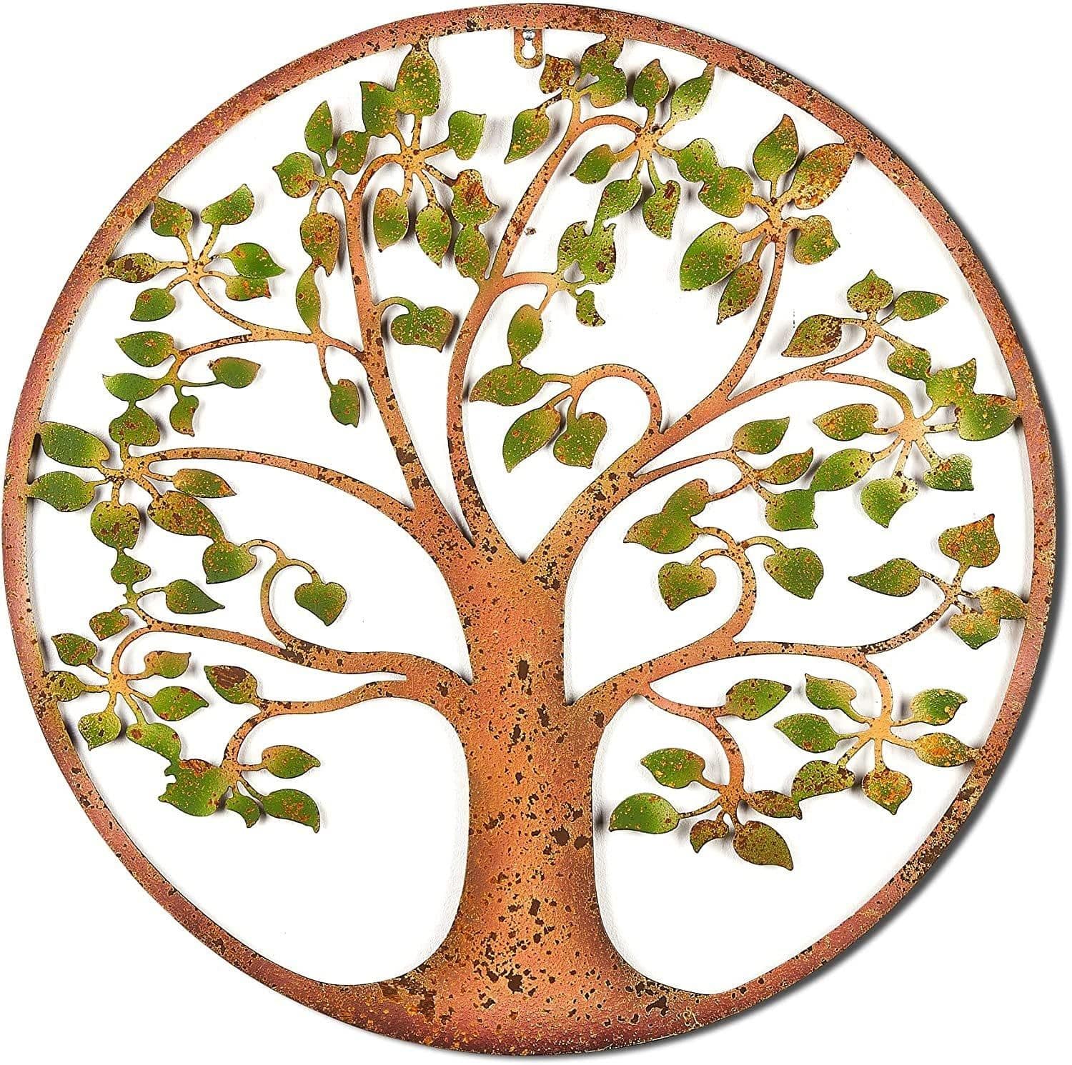 Leaf Tree Life Wall Art Screen Plaque Garden Decor