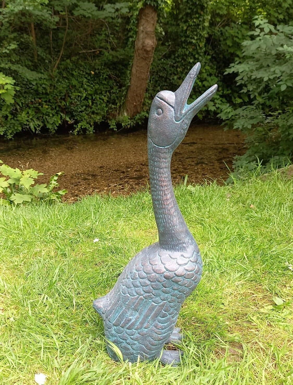 Goose Garden Ornament Sculpture cast Aluminium