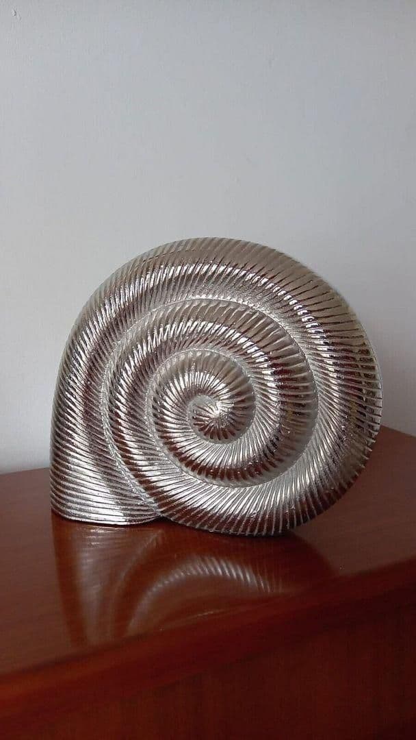 Ammonite Seashell Ornament Giant Polished Aluminium Sculpture